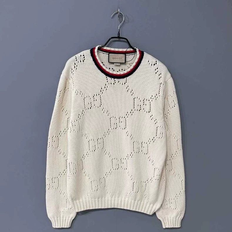 Gucci GUCCI Hollow Pattern Knit Sweater - dmc Size US L / EU 52-54 / 3 - 1 Thumbnail