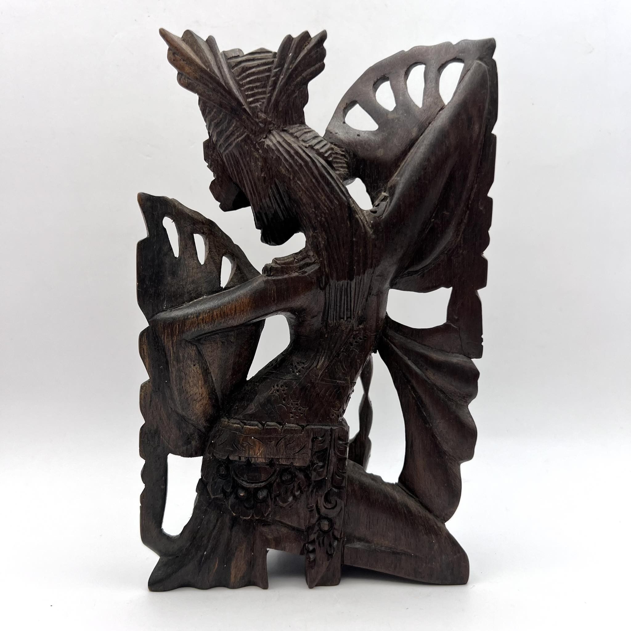 Handmade Antique Balinese Asian Hindu Saraswati Hand Carved Figure Size ONE SIZE - 3 Thumbnail