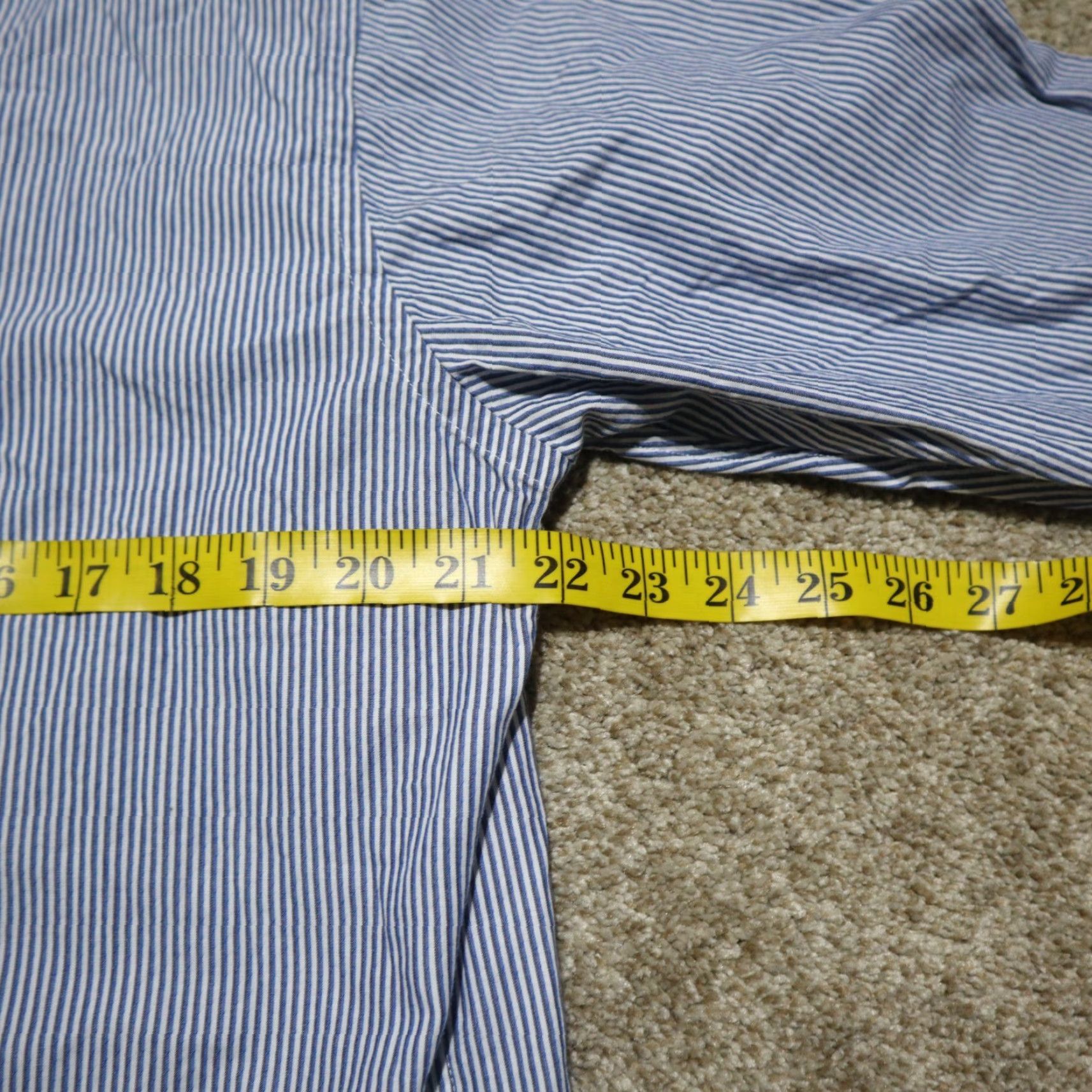 Calvin Klein Calvin Klein CK Blue Striped Button-Down Shirt Long Sleeve Men's 16.5 32/33 Size XS-? Size US XL / EU 56 / 4 - 5 Thumbnail