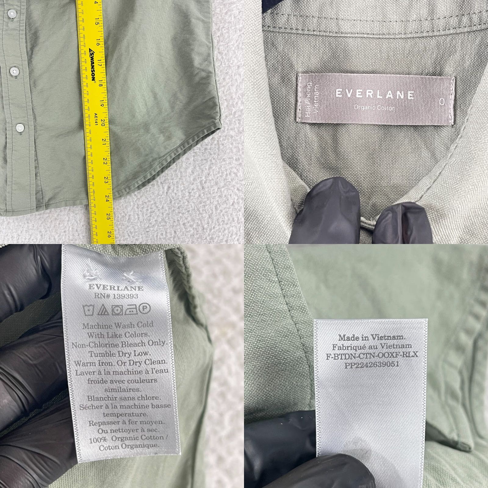 Everlane Everlane Button-Up Shirt Womens Size 0 Green Organic Cotton Long Sleeve Casual Shirt Size XS / US 0-2 / IT 36-38 - 8 Thumbnail