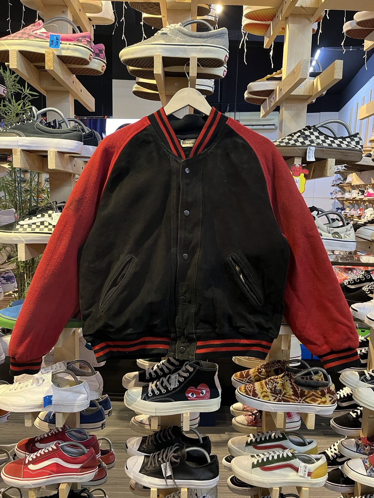 Flax-en-provence Suede Leather Bomber Style Jacket