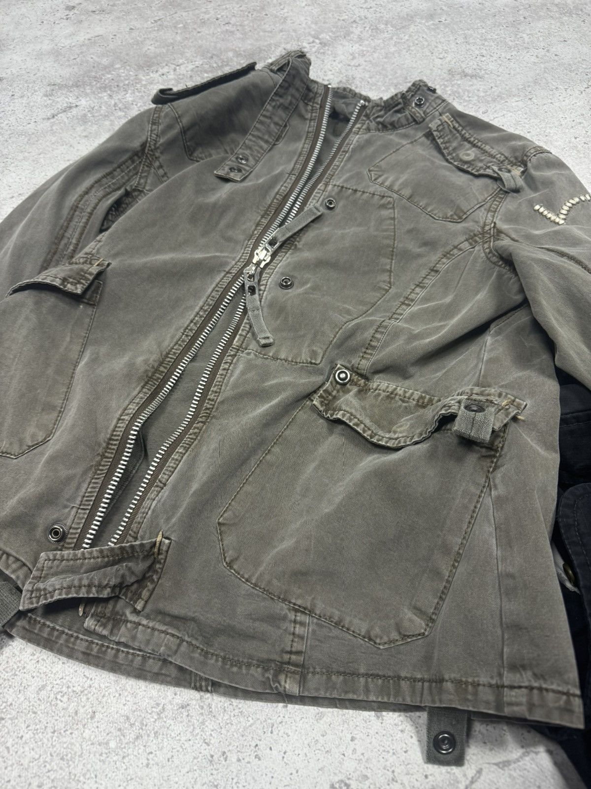 If Six Was Nine × Le Grande Bleu (L.G.B.) Vintage Japanese Faded Multi-pocket LGB Style Cargo Jacket Size US S / EU 44-46 / 1 - 4 Thumbnail