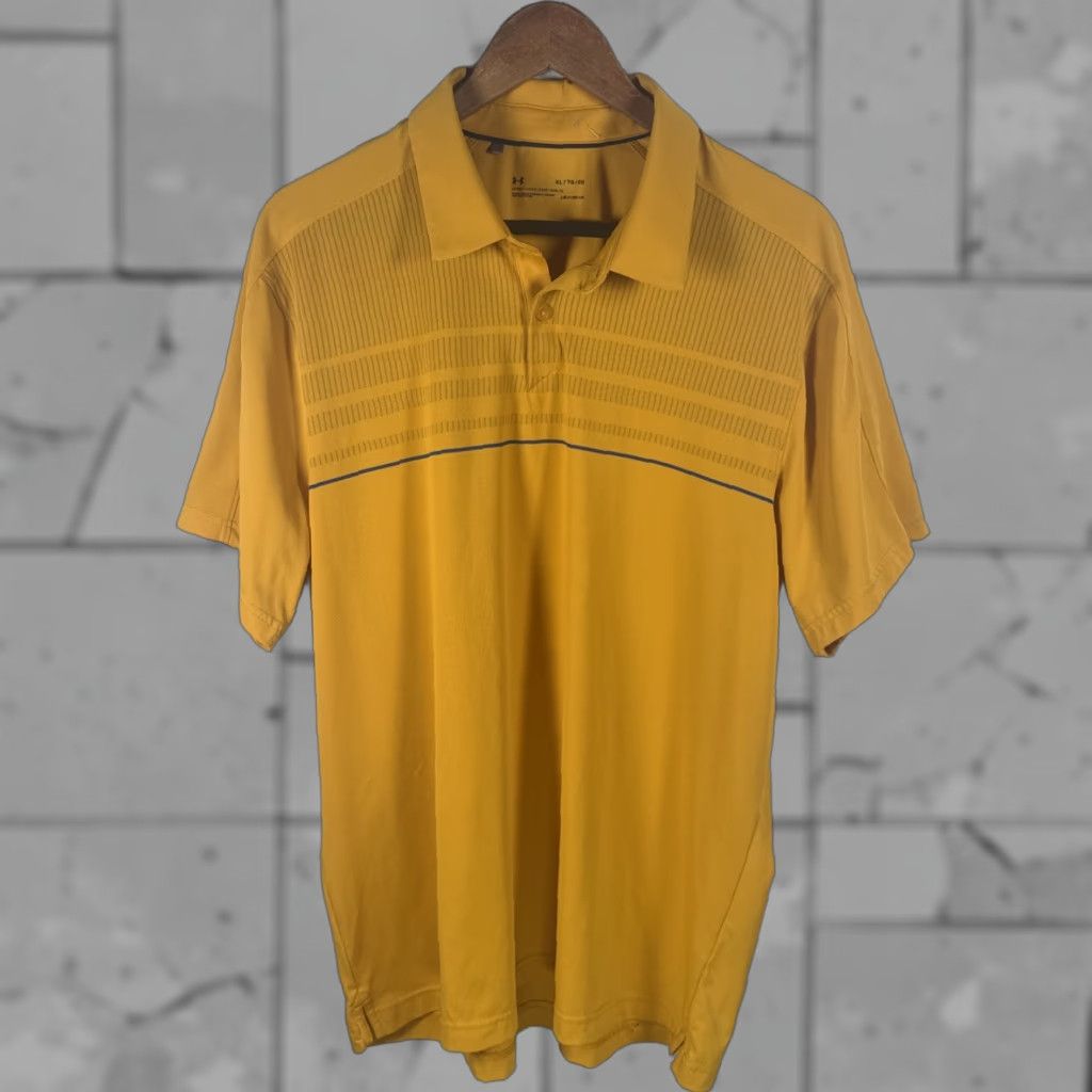 Under Armour VINTAGE? none. We must not include unless vintage. Here: Under Armour HeatGear Yellow Polo Shirt Mens XL Size US XL / EU 56 / 4 - 1 Thumbnail