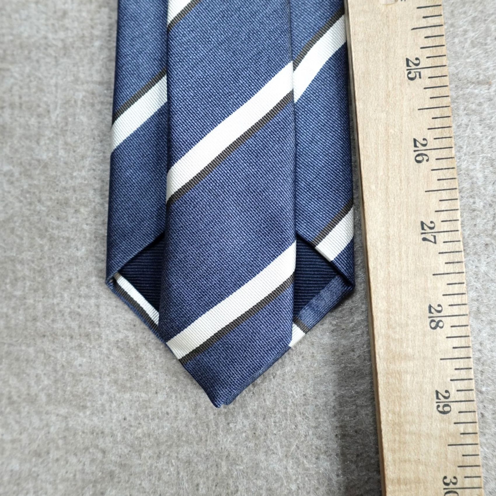 Corneliani Corneliani Tie Blue Striped Repp Silk Made in Italy Men Classic 57-60 Adjustable Handmade Silk Tie Mens Size ONE SIZE - 3 Thumbnail
