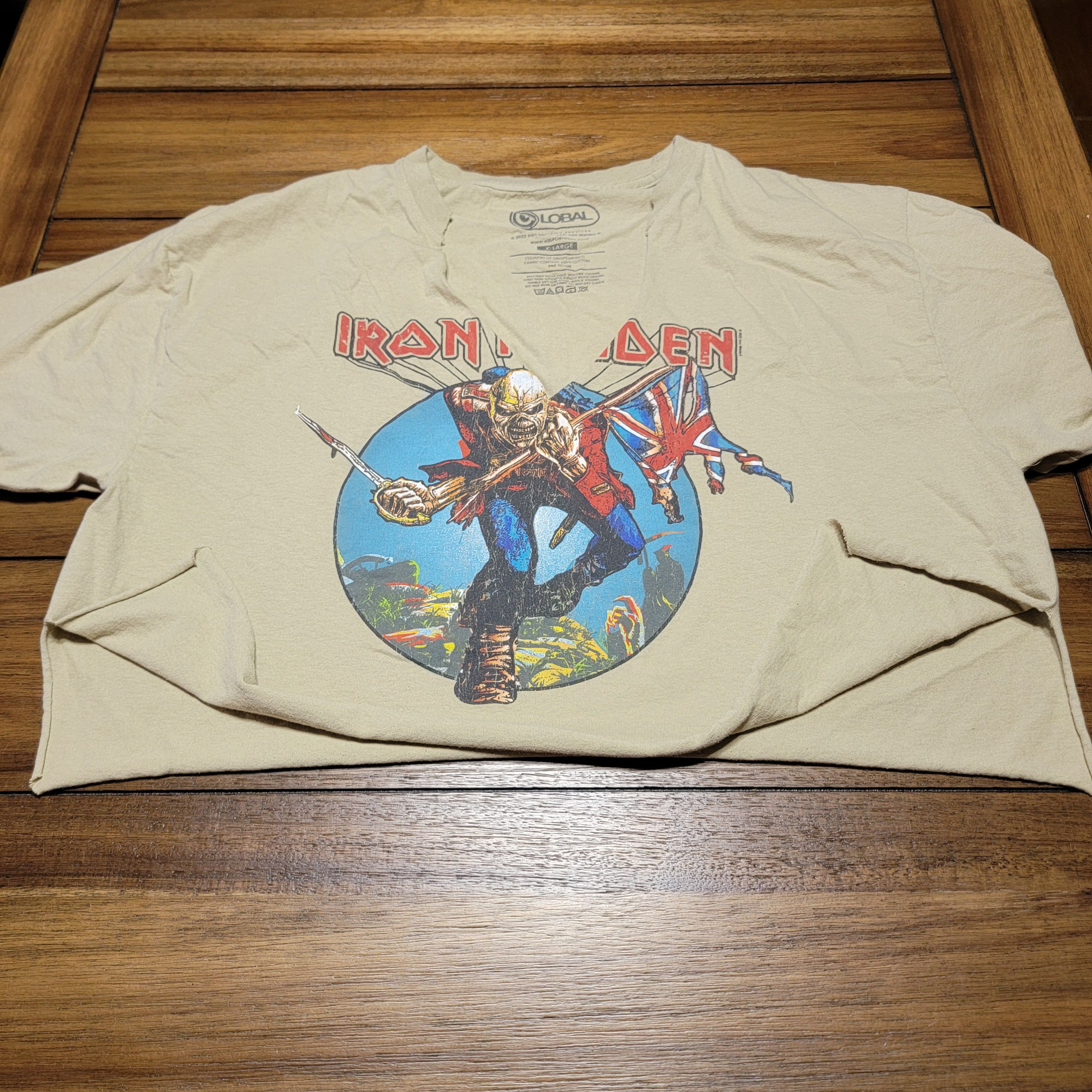 Other G Lobal Tan SS Cut Crop Tee "Iron Maiden" - Size XL Size XL / US 12-14 / IT 48-50 - 4 Thumbnail