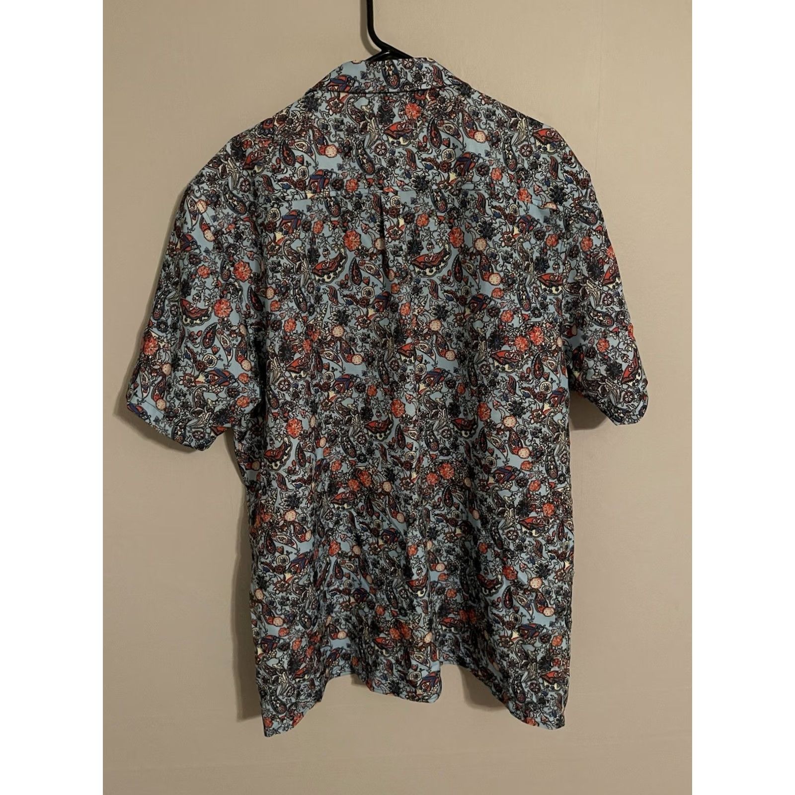 Vintage VINTAGE Graceland Elvis Presley USA S/S Button-Up Shirt - Men's 2XL Blue Paisley Floral Shirt Size US XXL / EU 58 / 5 - 5 Thumbnail