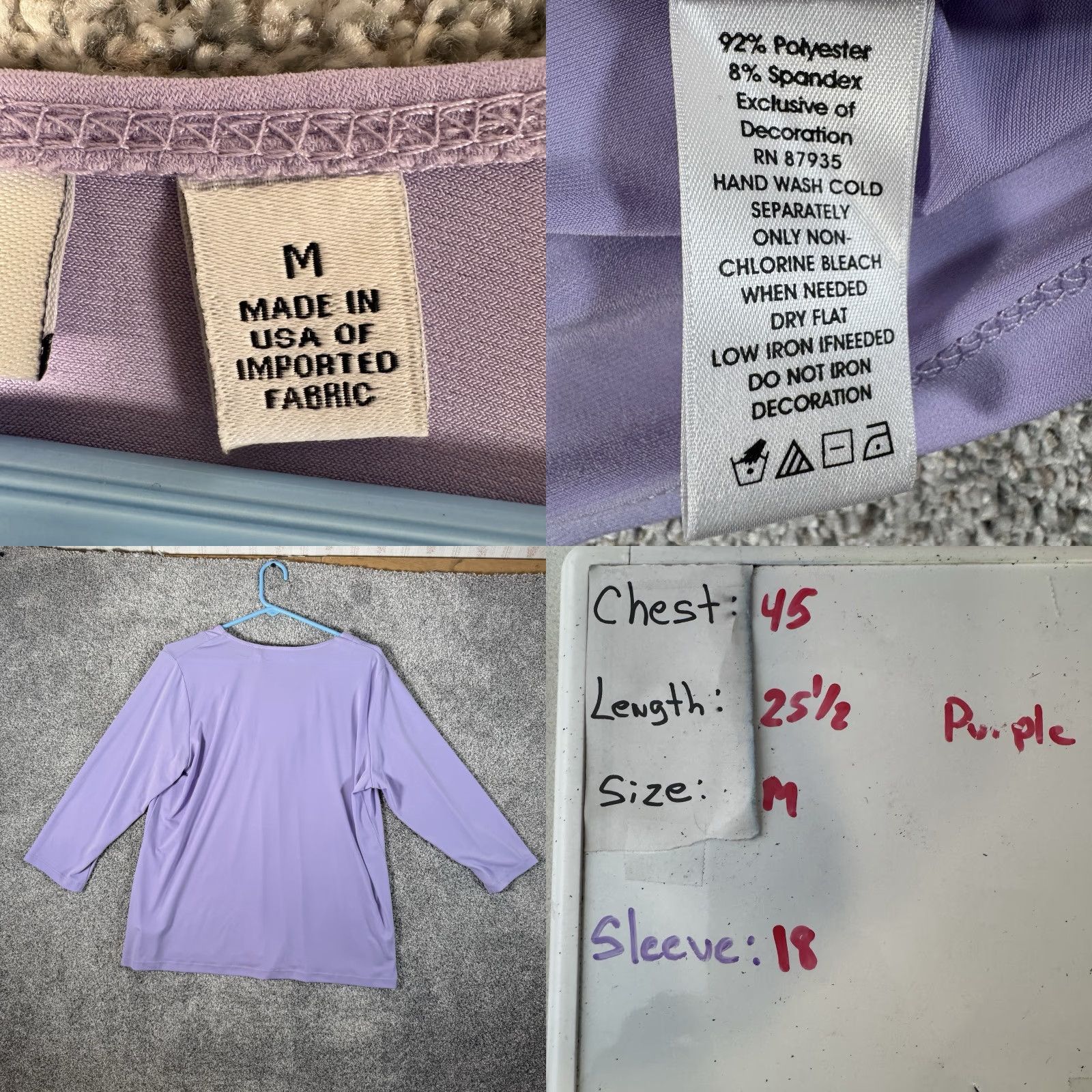 Vintage Susan Graver Blouse M Purple Fairy Romantic Pastel Lavender Jewels Feminine Flow y (note: constraint: no new words; ensure spelling) Size M / US 6-8 / IT 42-44 - 8 Thumbnail