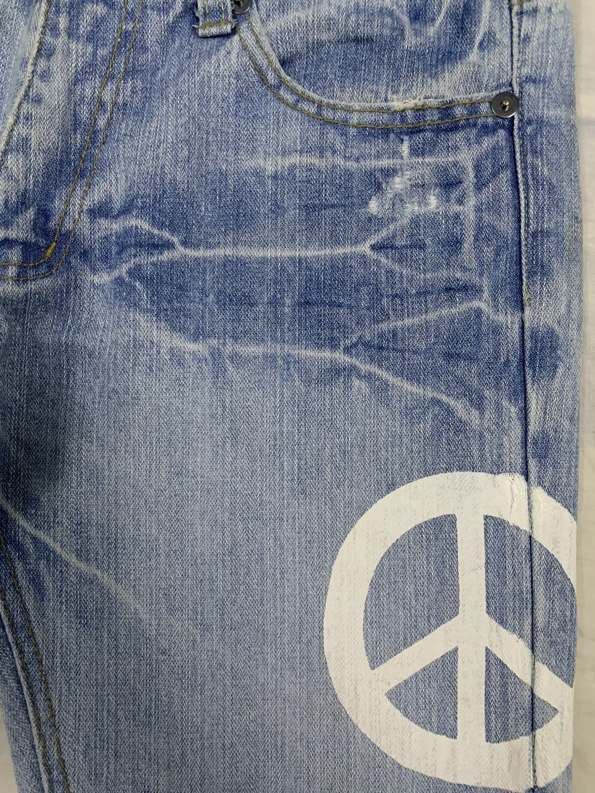 Hysteric Glamour Vintage Japanese Brand 420 Peace Spell Out Distressed Jeans Size US 31 - 7 Thumbnail