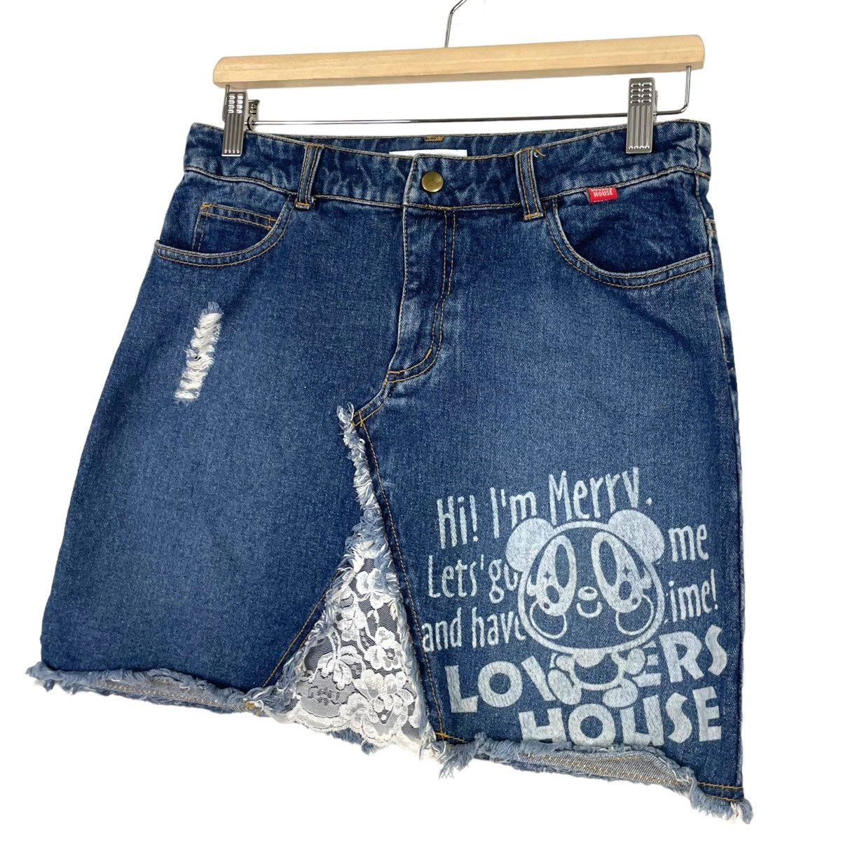 Japanese Brand × Seditionaries 💥 LOVER HOUSE JAPAN DENIM MINI SKIRT Size 30" / US 8 / IT 44 - 2 Thumbnail