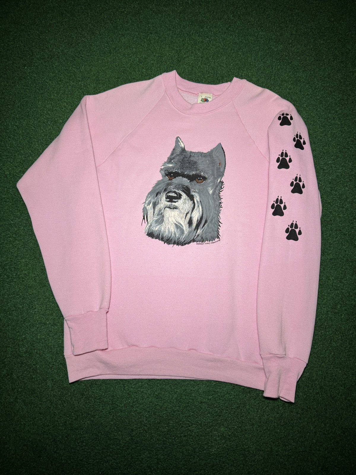 Fruit Of The Loom Schnauzer Vintage Fidos Funwear Lrg Pink Dog Crewneck Size L / US 10 / IT 46 - 1 Thumbnail