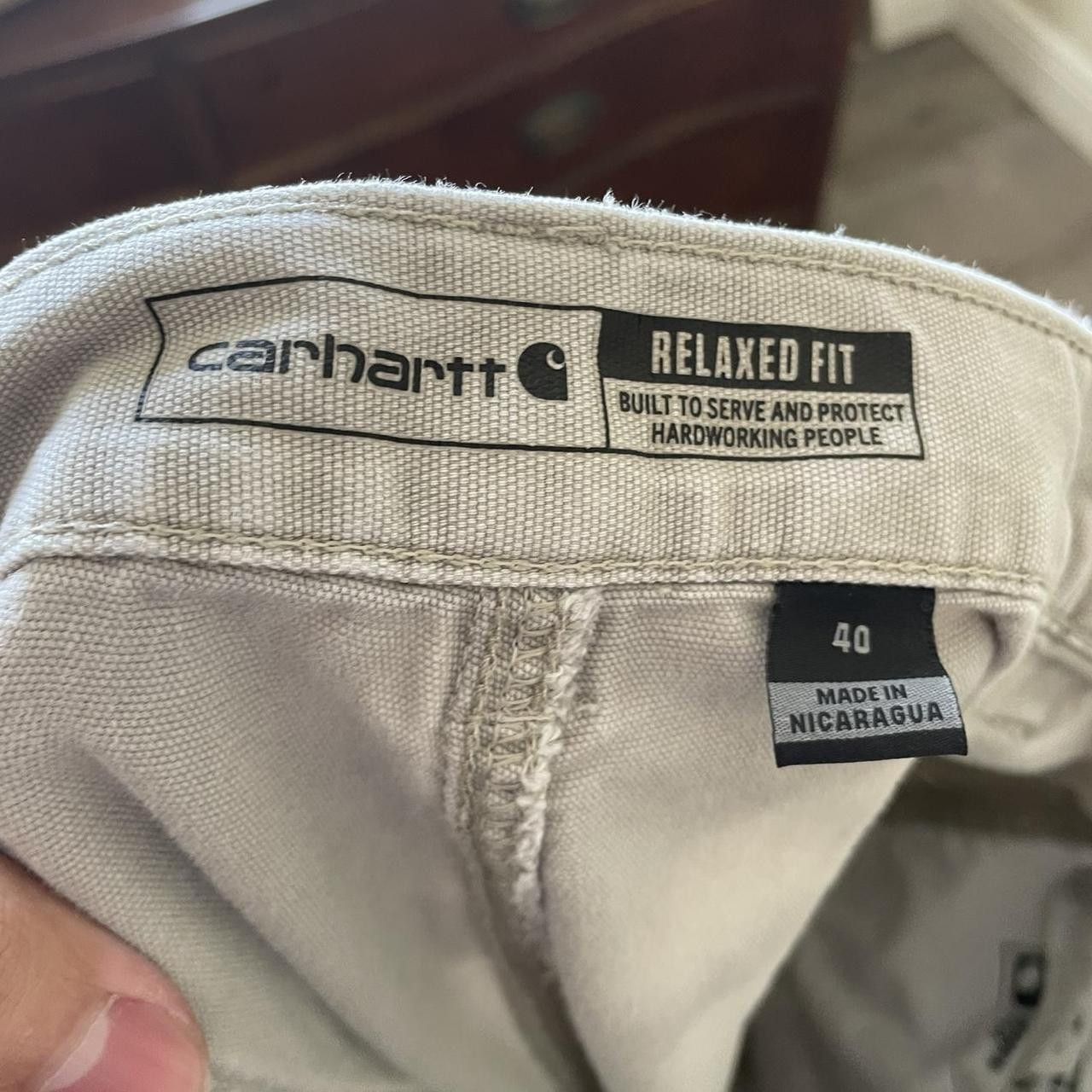 Carhartt × Vintage Vintage Y2K 90's Carhartt Beige Carpenter Shorts Size US 40 / EU 56 - 3 Thumbnail