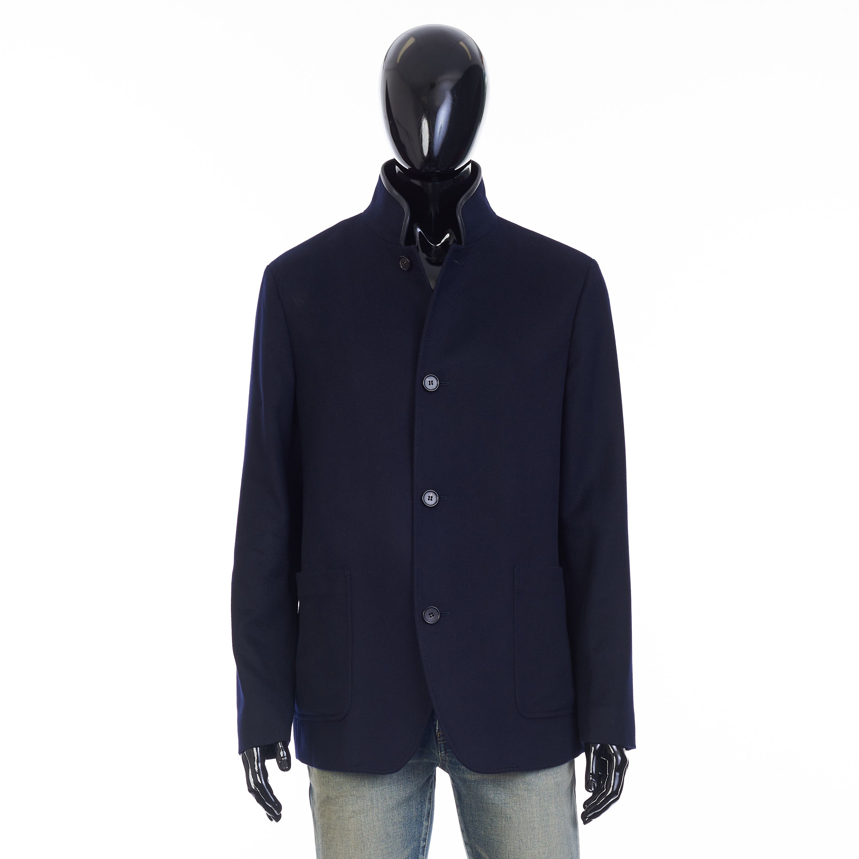 Loro Piana Spagna Jacket In Navy Blue Double Faced Cashmere Size US L / EU 52-54 / 3 - 1 Thumbnail