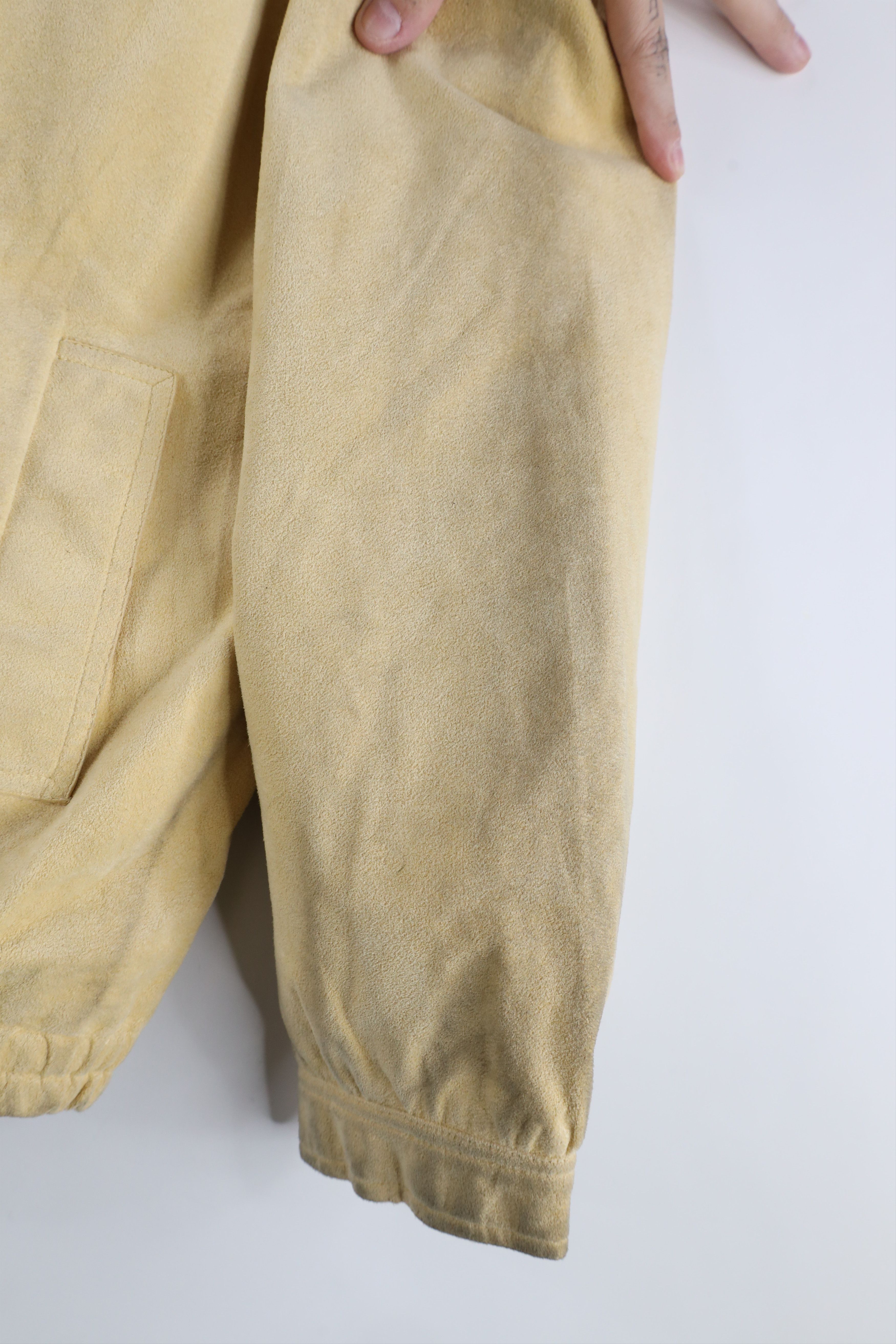 Vintage Vintage 60s Streetwear Ultra Suede Bomber Jacket Beige Size M / US 6-8 / IT 42-44 - 4 Thumbnail