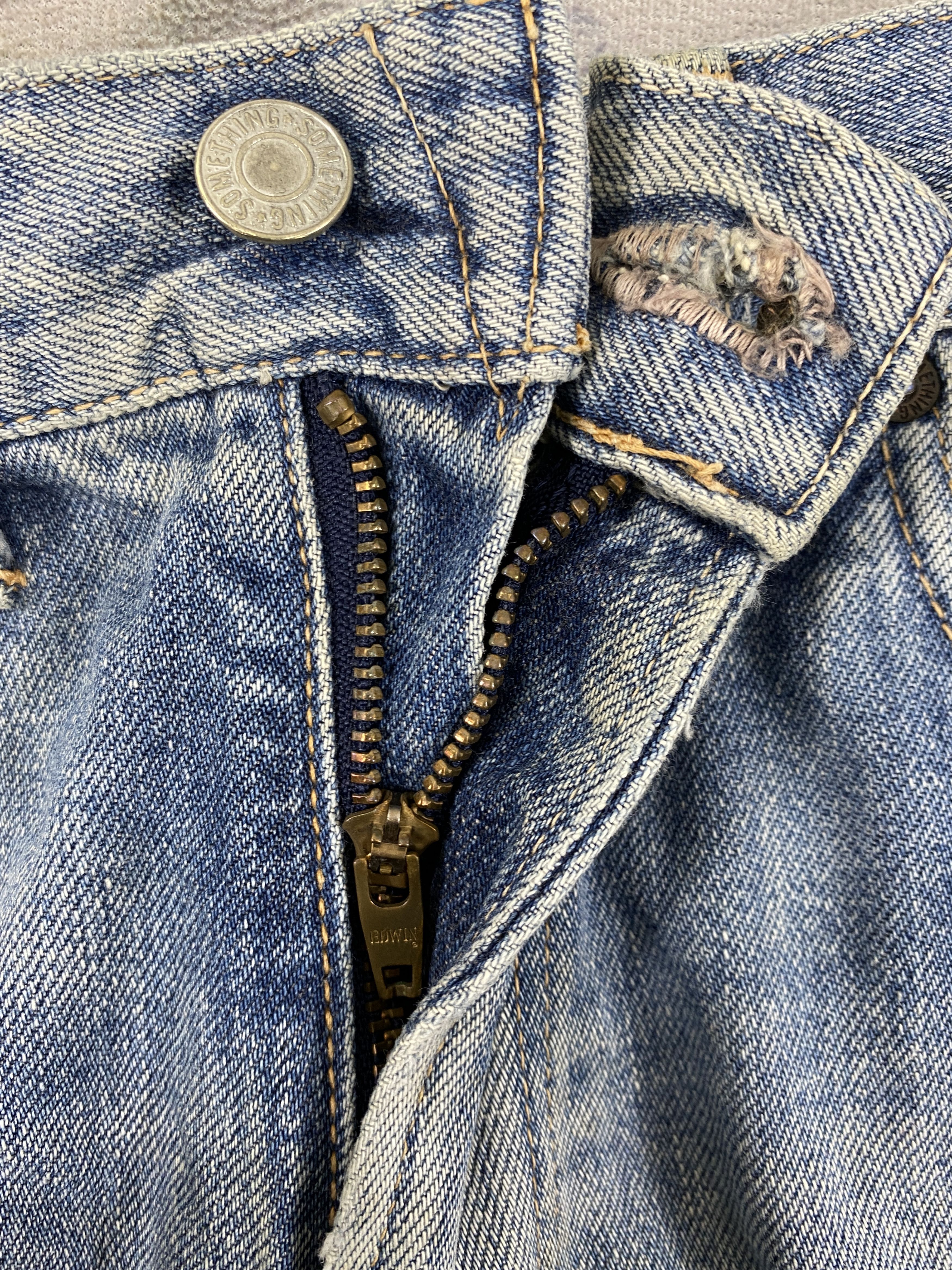 Japanese Brand Selvedge Vintage Something Jeans 29x31.5 Denim- JN3663 Size US 29 - 6 Thumbnail