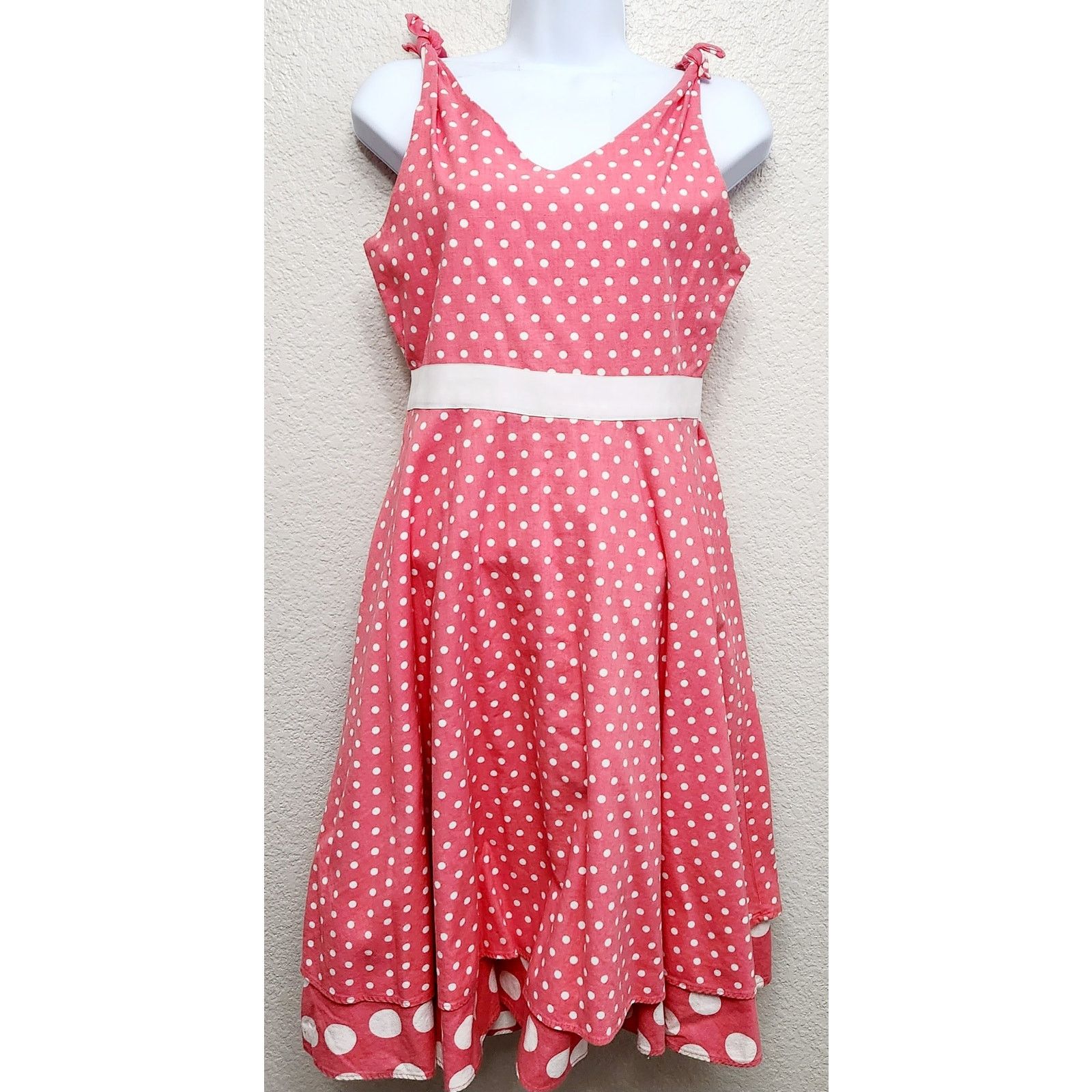 Other Rare Editions Orange White Polka Dot Midi Dress 16 Girls Size S / US 4 / IT 40 - 1 Thumbnail