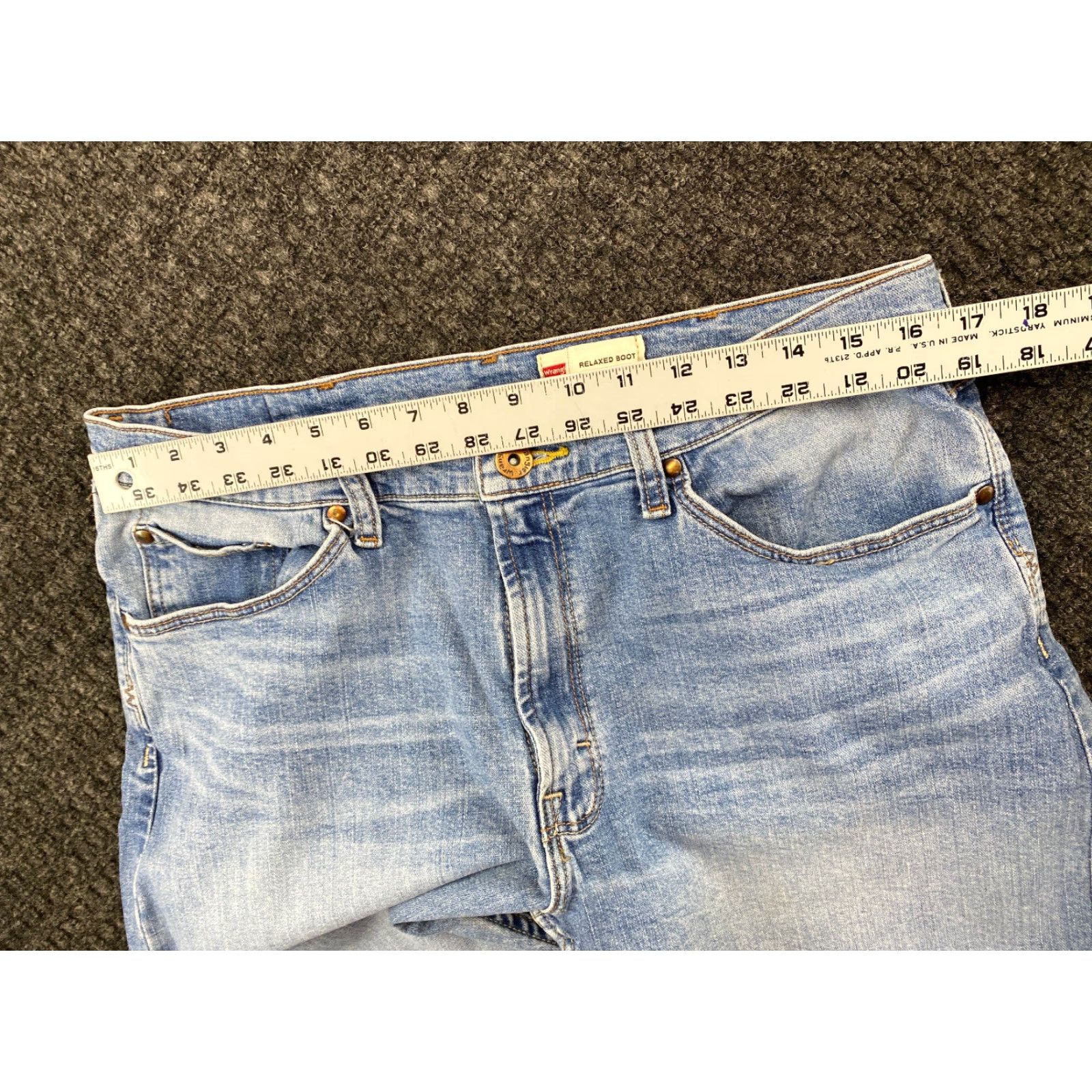 Wrangler Wrangler Jeans Boots Cut Relaxed Distressed Light Blue 36 x 29 Cowboy Five Star 1098RBWDN Mens Regular Jeans Size US 36 / EU 52 - 7 Thumbnail