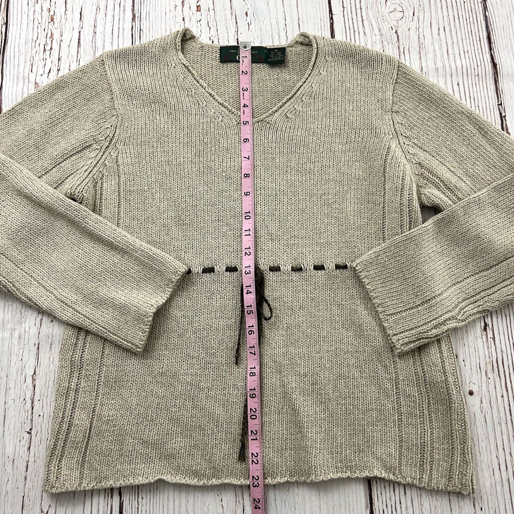 Orvis VINTAGE Orvis Sweater Shirt Women Medium Tan Wool Long Sleeve Browns Size M / US 6-8 / IT 42-44 - 3 Thumbnail