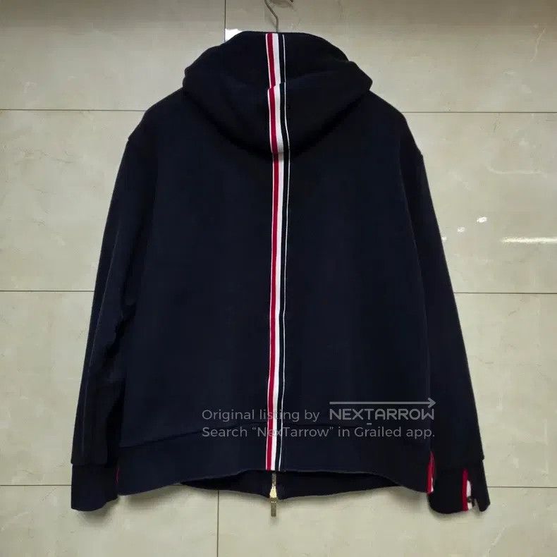 Thom Browne Thom Browne White Three Stripe Hooded Zip-Up Jacket Size US XXL / EU 58 / 5 - 2 Thumbnail