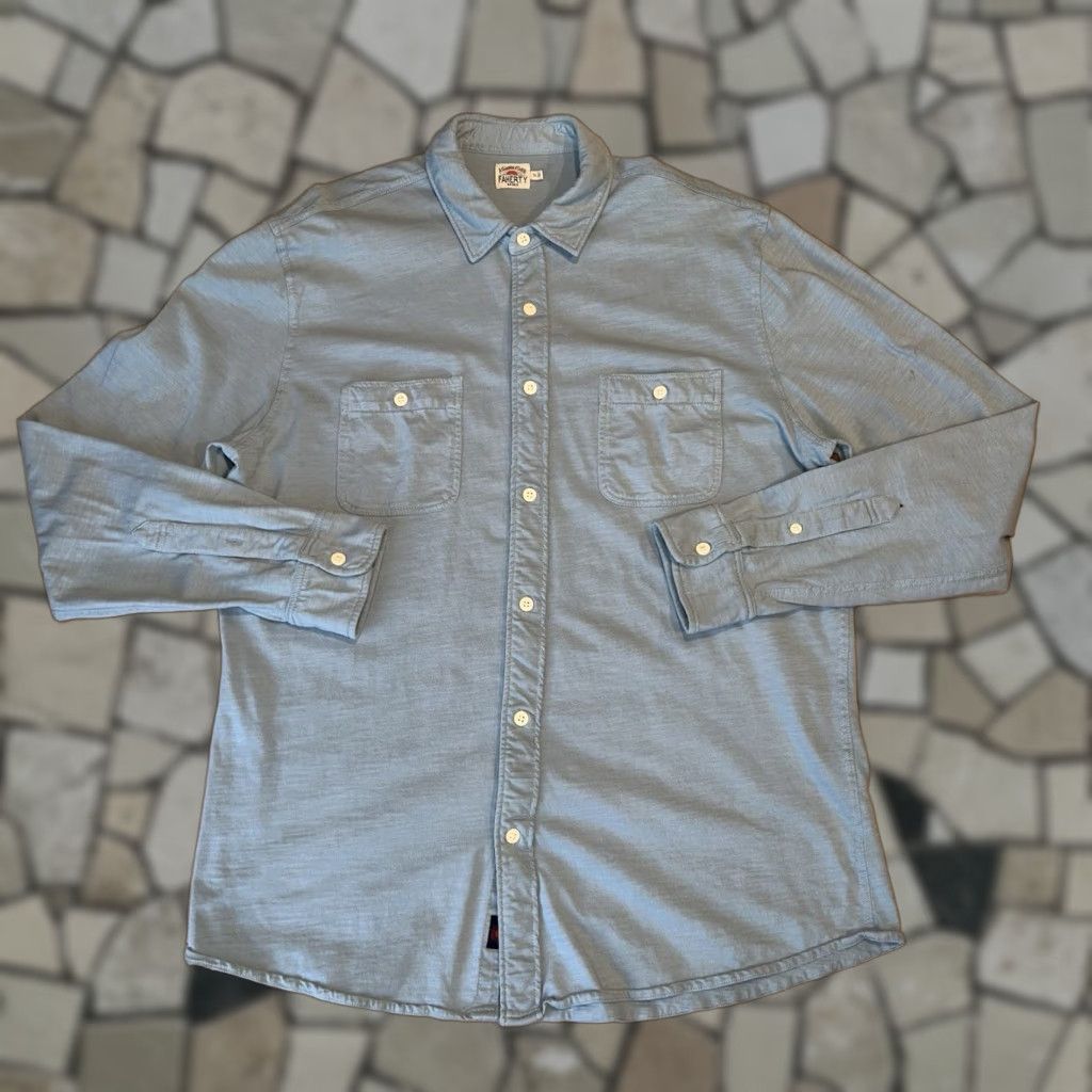 Faherty Faherty Button-Up Shirt Blue Long Sleeve XL Men’s Plaid Casual Workwear Travel Pockets Breathable Linen Vintage: No Size US XL / EU 56 / 4 - 1 Thumbnail