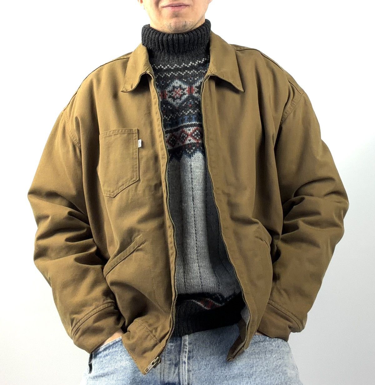 Levi's Vintage Clothing Vintage 90s Levi's Mustard Blanket Workwear Jacket Italy XXl Size US XXL / EU 58 / 5 - 5 Thumbnail