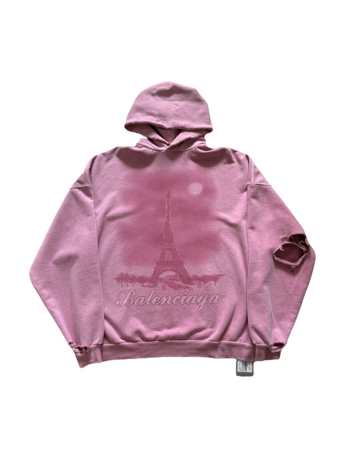Balenciaga Balenciaga Pink Paris Moon Hoodie | Grailed