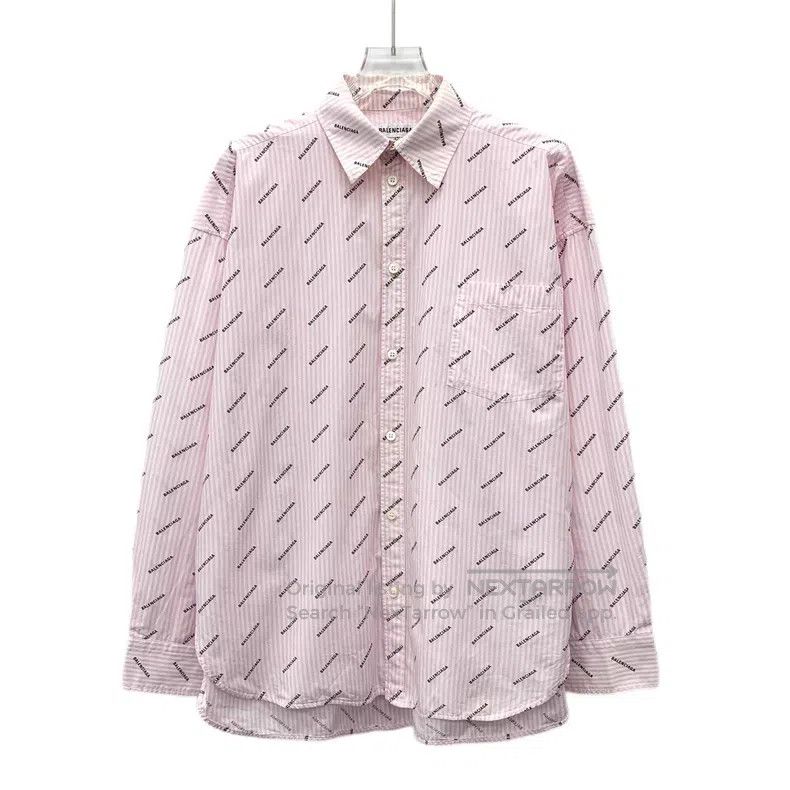 Balenciaga Balenciaga Light Pink Logo Letter All-Over Printed Cotton Size US XS / EU 42 / 0 - 1 Thumbnail