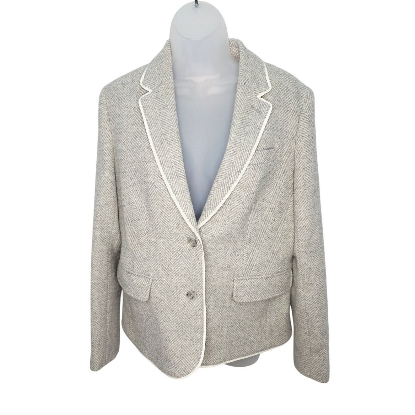 Vineyard Vines Vineyard Vines Wool Herringbone Blazer Academia Jacket Size L / US 10 / IT 46 - 1 Thumbnail