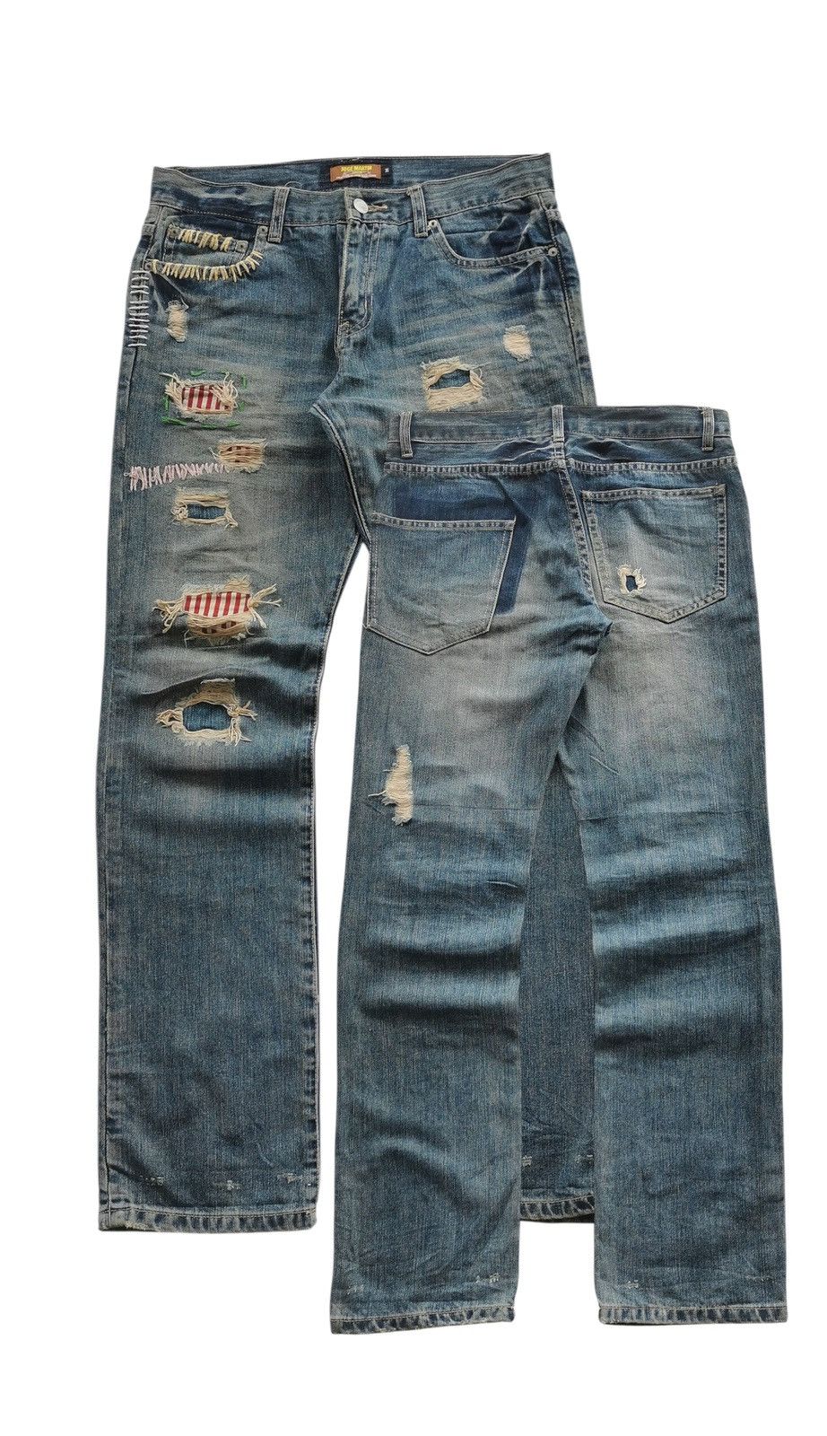 Japanese Brand JOGE MARTIN Hand Repaired Distressed Denim Jean Vibe Kapital Size US 32 / EU 48 - 1 Thumbnail