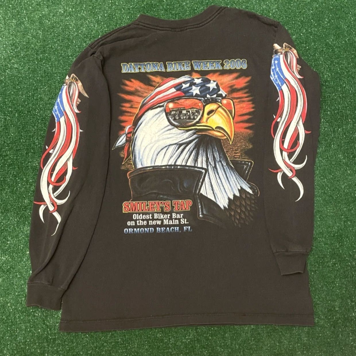 Vintage VINTAGE 90s Y2K Bike Week Daytona Biker Sleeve Eagle VTG Long Sleeve Shirt Small Size US S / EU 44-46 / 1 - 5 Thumbnail