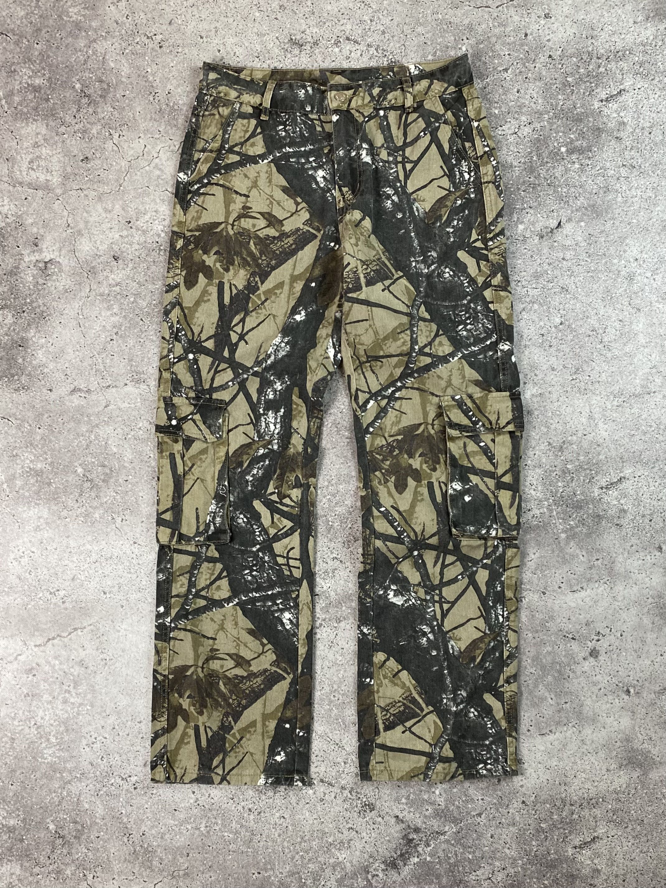 Japanese Brand × Jean Vintage Cargo Rap Baggy Jeans Flared Camo Y2K Size US 31 - 1 Thumbnail