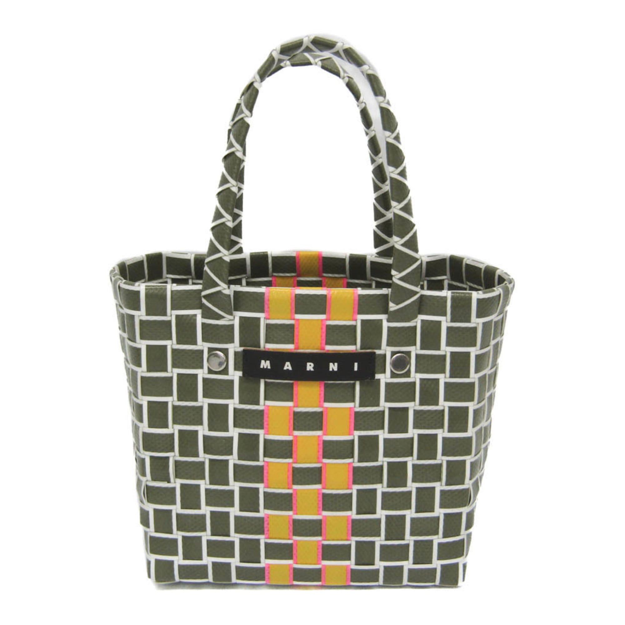 Marni Marni Micro Basket Bag MW55F Women's Polypropylene,Leather Handbag Khaki,Yellow Size ONE SIZE - 1 Thumbnail