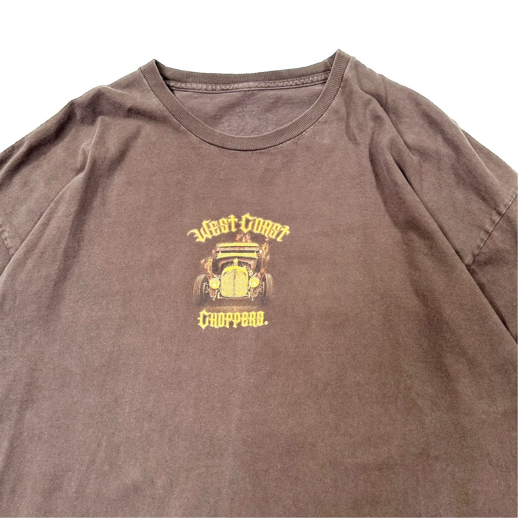 Vintage Vintage West Coast Choppers Big Print Brown Graphic T Shirt Size US XL / EU 56 / 4 - 2 Thumbnail