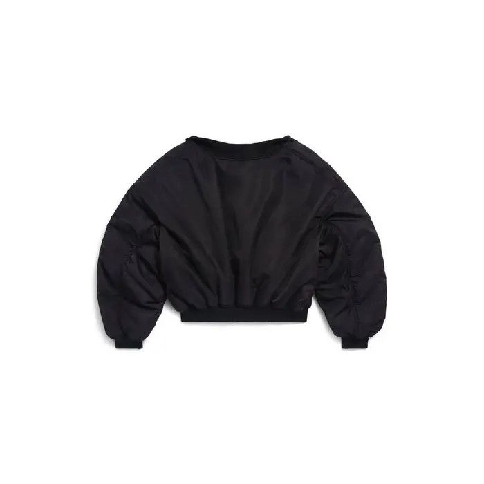 Balenciaga o1bcso1str0226 Off Shoulder Bomber Jacket In Black Size US L / EU 52-54 / 3 - 2 Thumbnail