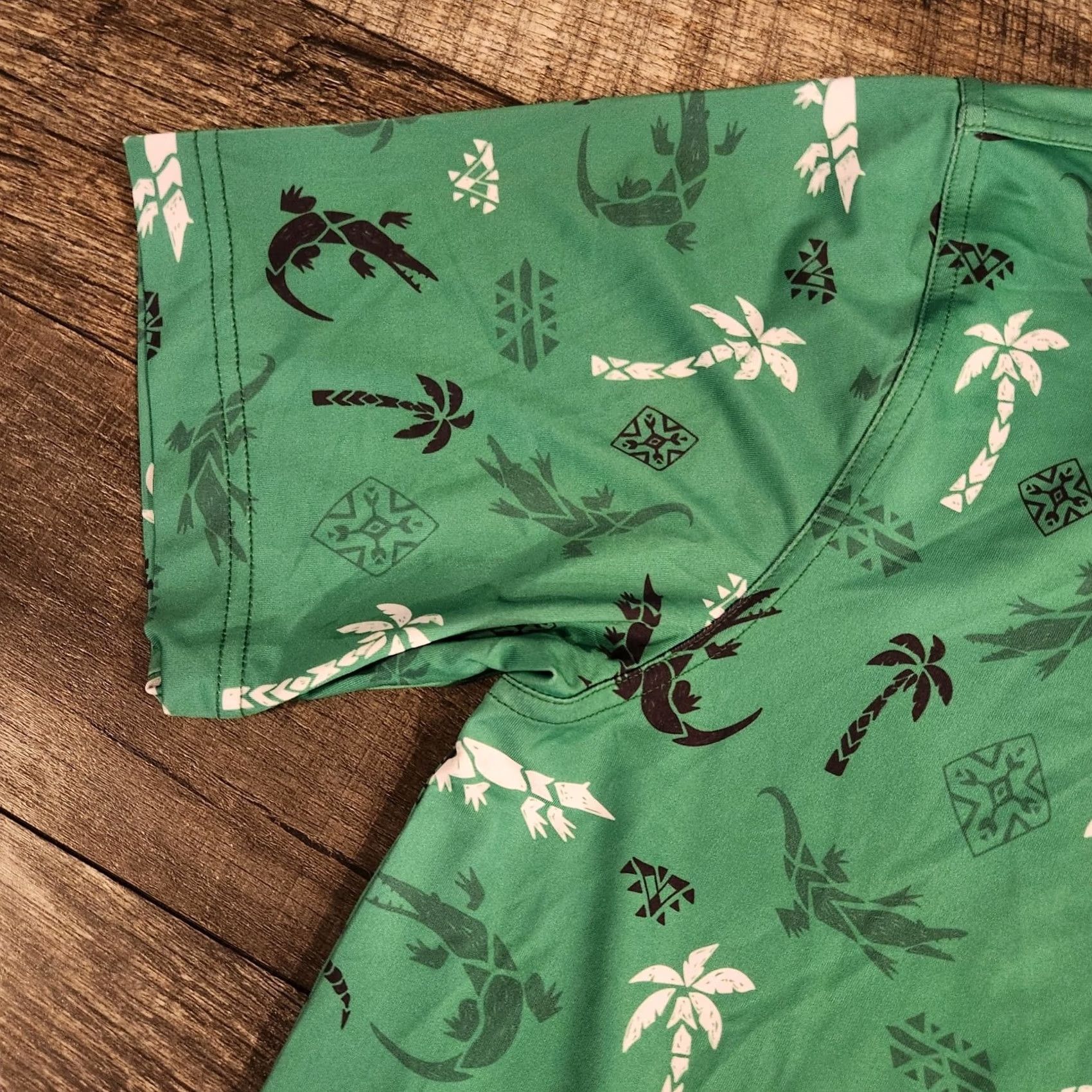 Vintage Waggle Shirt Mens L Golf Polo Aligator Palms AOP Performance Florida New Size US L / EU 52-54 / 3 - 5 Thumbnail