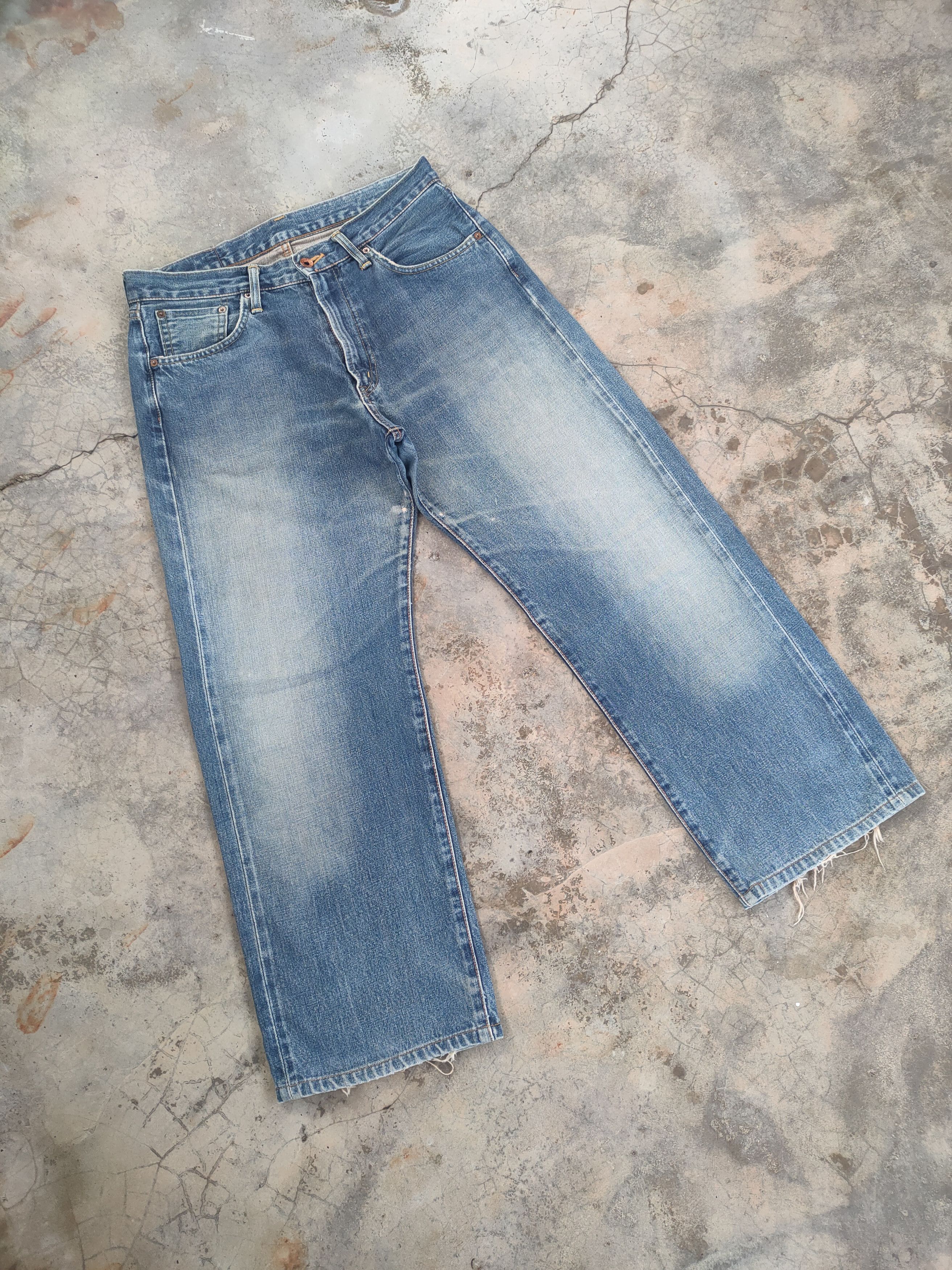 Edwin VINTAGE EDWIN 505X ORANGE TAG FADED RIPPED JEAN DENIM PANTS Size US 32 / EU 48 - 3 Thumbnail
