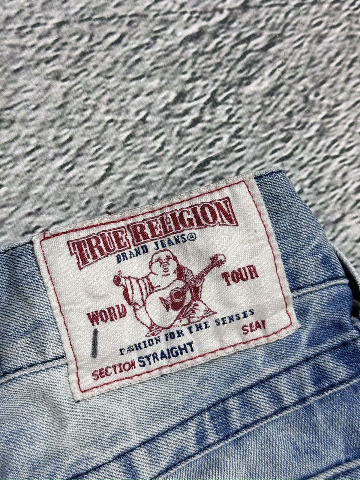 True Religion True Religion baby blue jeans black thick stitching straight Size US 32 / EU 48 - 5 Thumbnail