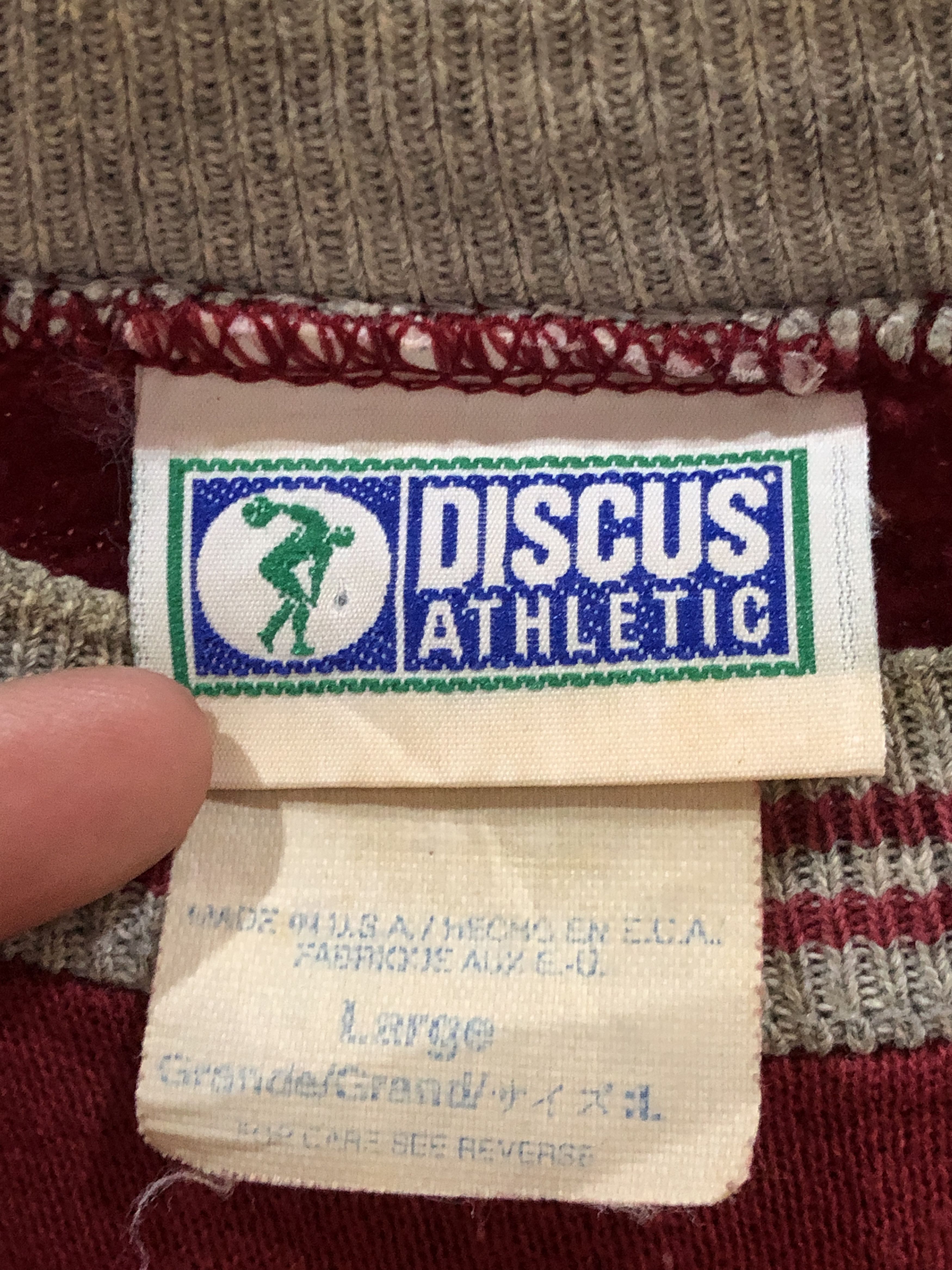 Vintage Vintage 80s Discus Athletic Ringer Sweatshirts Crewneck Size US L / EU 52-54 / 3 - 4 Thumbnail