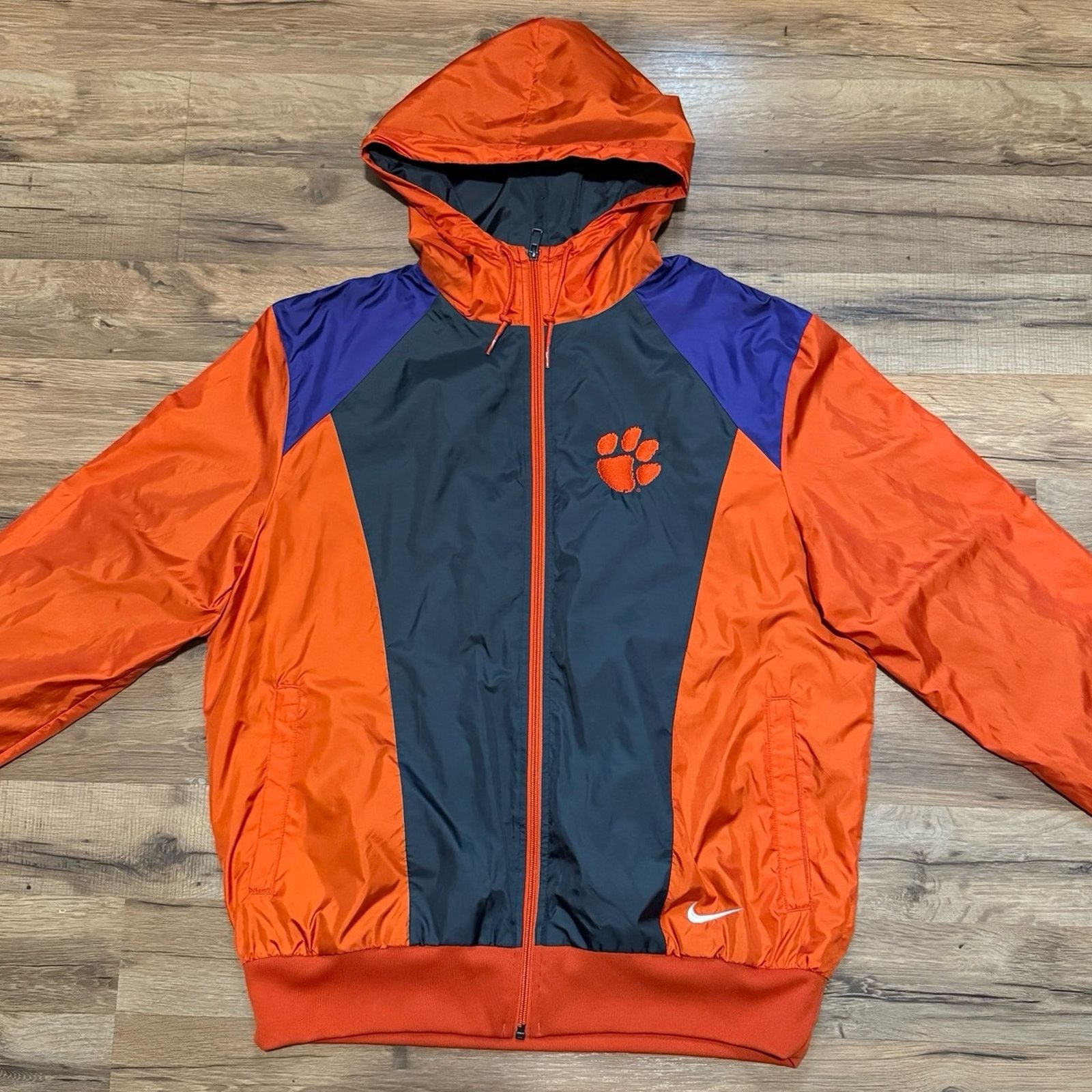 Nike Y2K Nike Team Clemson Tigers Zip Up Hoodie Windbreaker Size US L / EU 52-54 / 3 - 2 Thumbnail
