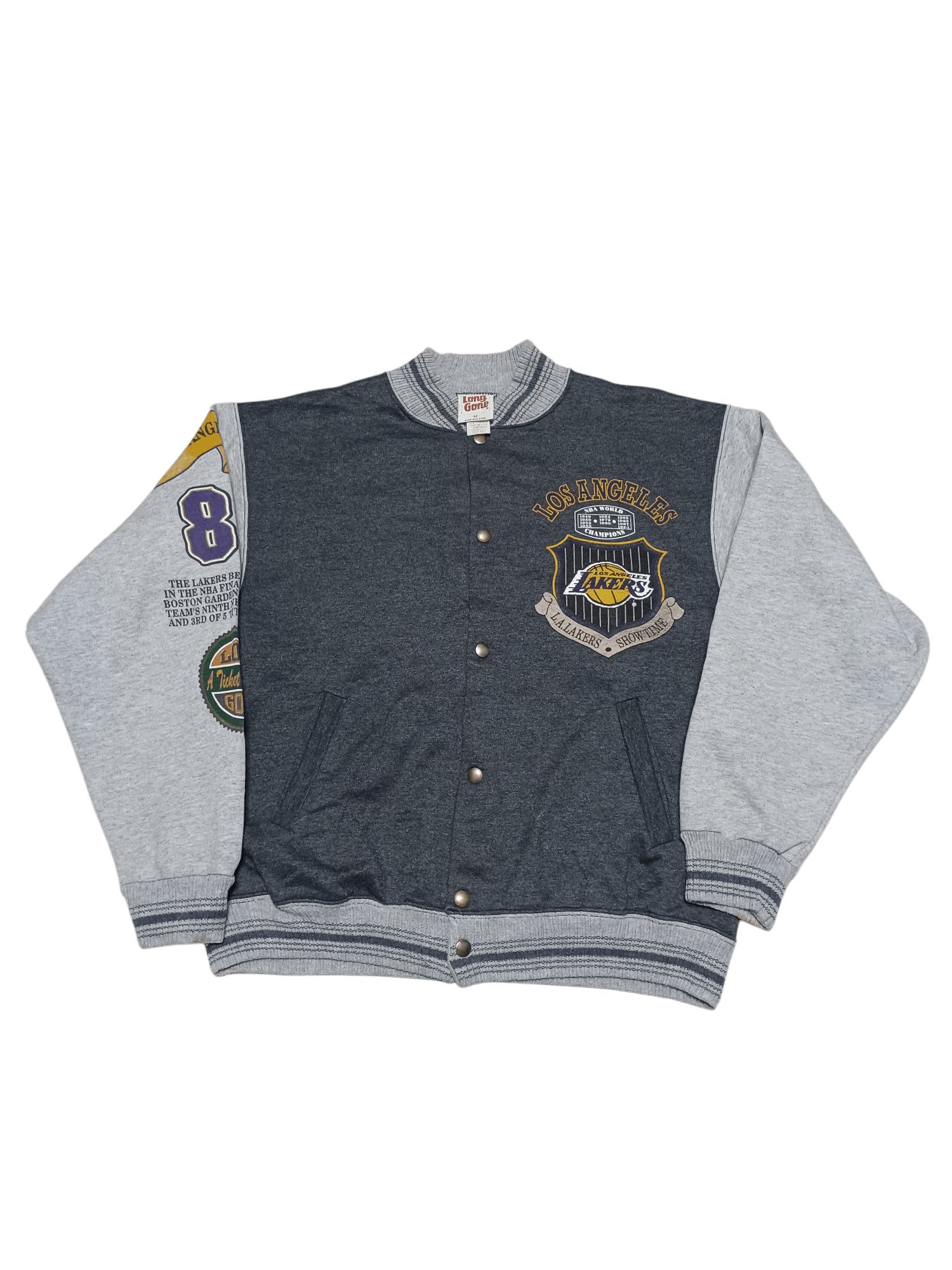LOS ANGELES LAKERS 1985 1992 LONG GAME NBA VINTAGE BOMBER