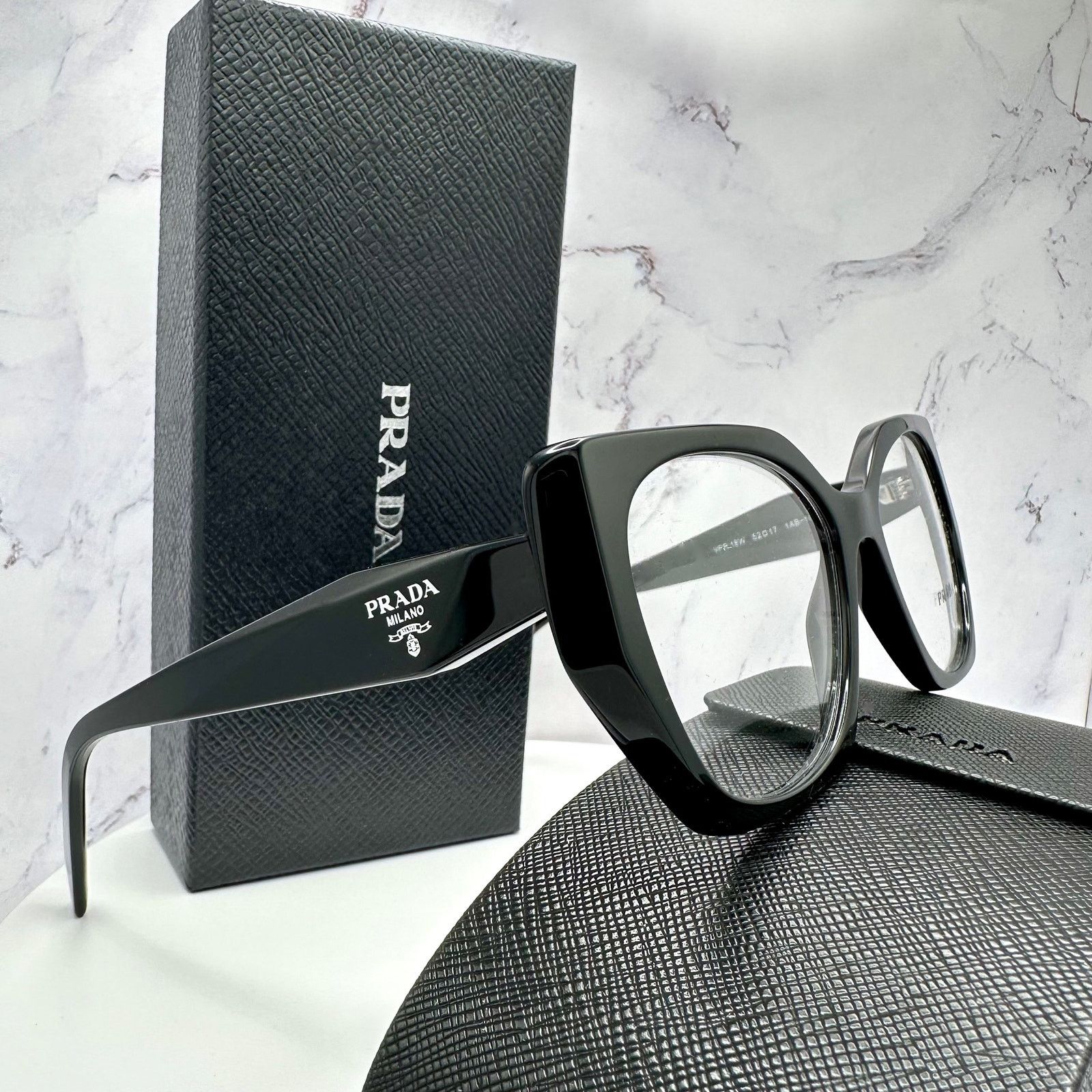 Prada New Prada Eyeglasses Women Black Symbole Logo Glasses 52mm Size ONE SIZE - 13 Thumbnail