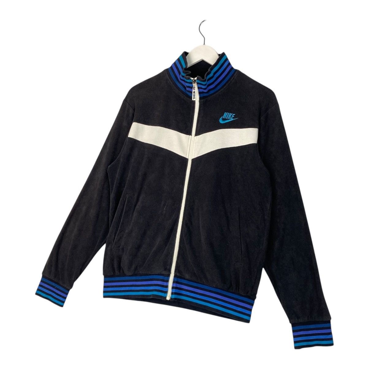 Nike × Vintage Vintage Nike Full Zip Embroidered Crewneck Sportwear Black Size US M / EU 48-50 / 2 - 2 Thumbnail