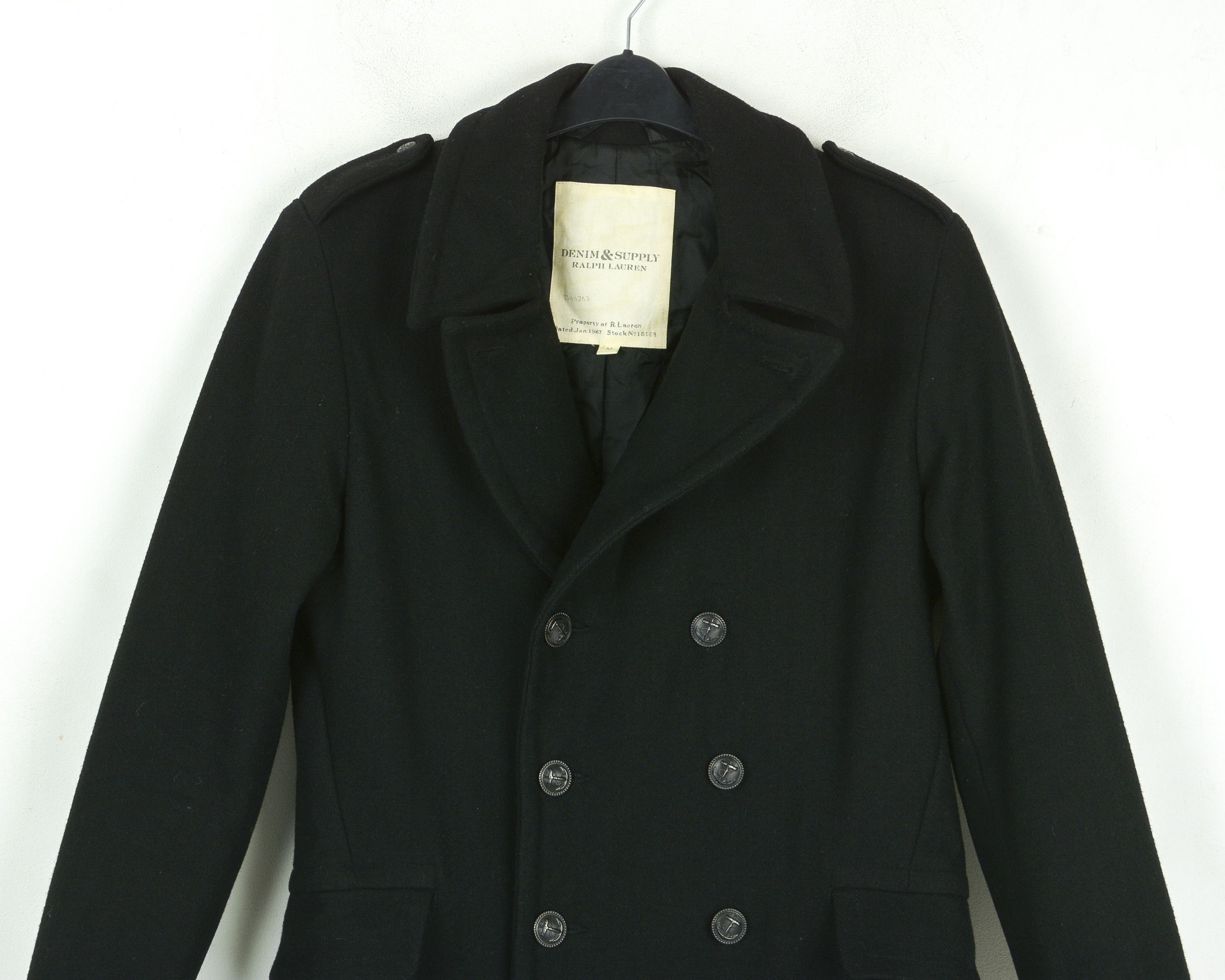 RRL Ralph Lauren Winter Wool Double breasted Coat Anchor Button Jacket Size US M / EU 48-50 / 2 - 2 Thumbnail