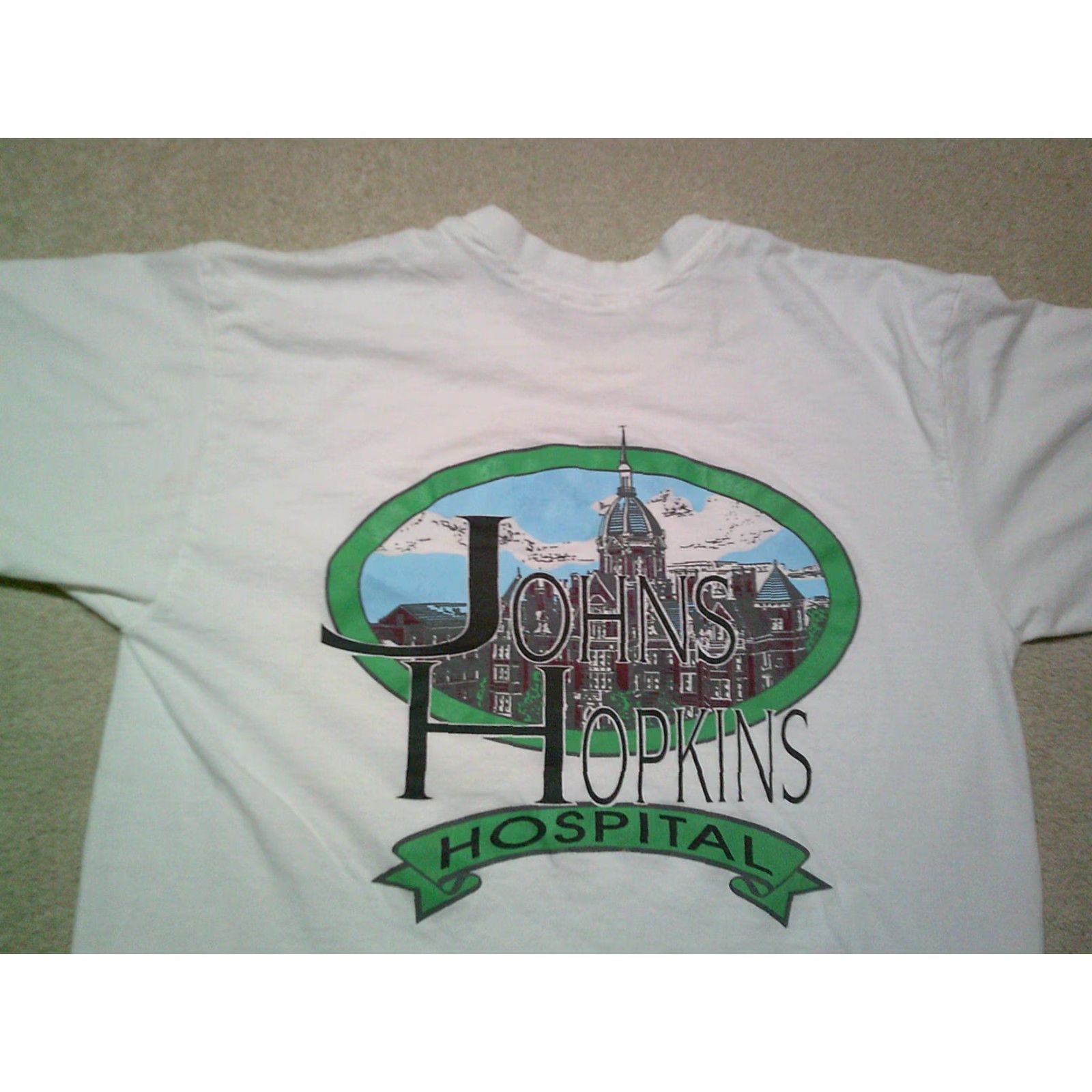 Vintage VINTAGE The Cotton Exchange John Hopkins Hospital Single Stitch T Shirt Mens Large White Double Side Size US XL / EU 56 / 4 - 3 Thumbnail
