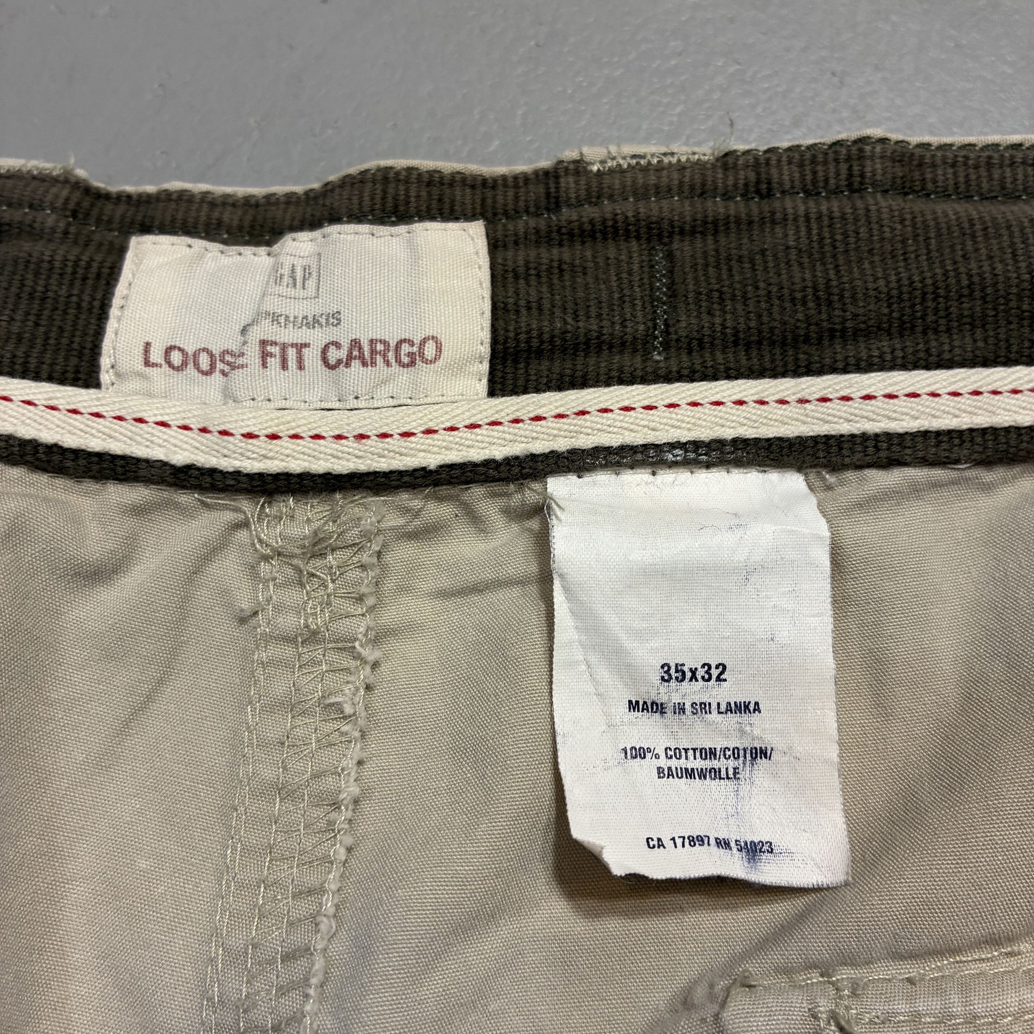 Gap Y2K Gap Loose Fit Baggy Khaki Cargo Pants Drawstring Size US 35 - 7 Thumbnail