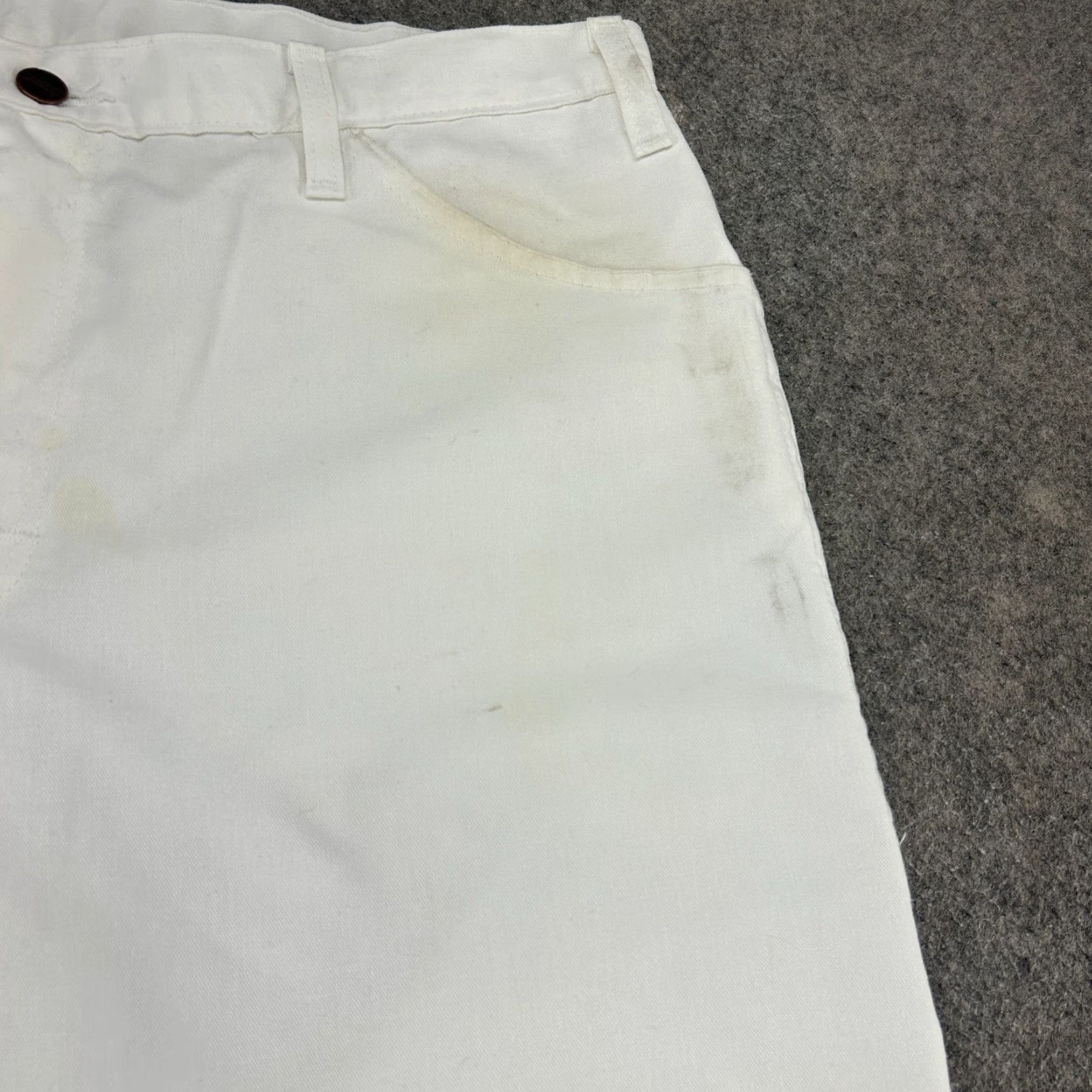 Dickies Dickies Pants Mens 36x32 White Carpenter Straight Leg Regular Fit Logo Workwear Pants Size US 36 / EU 52 - 4 Thumbnail