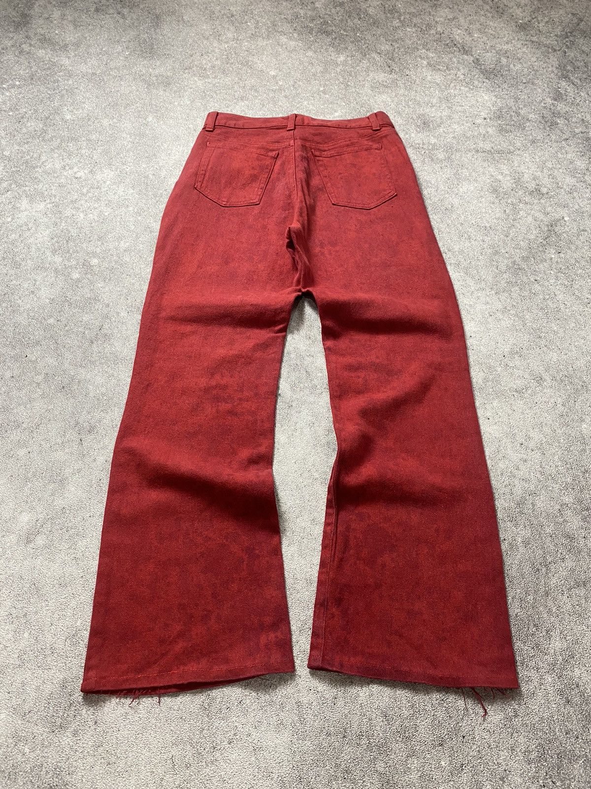 14th Addiction × BUFFALO BOBS × Japanese Brand 2000s Vale Flared Red Jeans Size US 26 / EU 42 - 2 Thumbnail