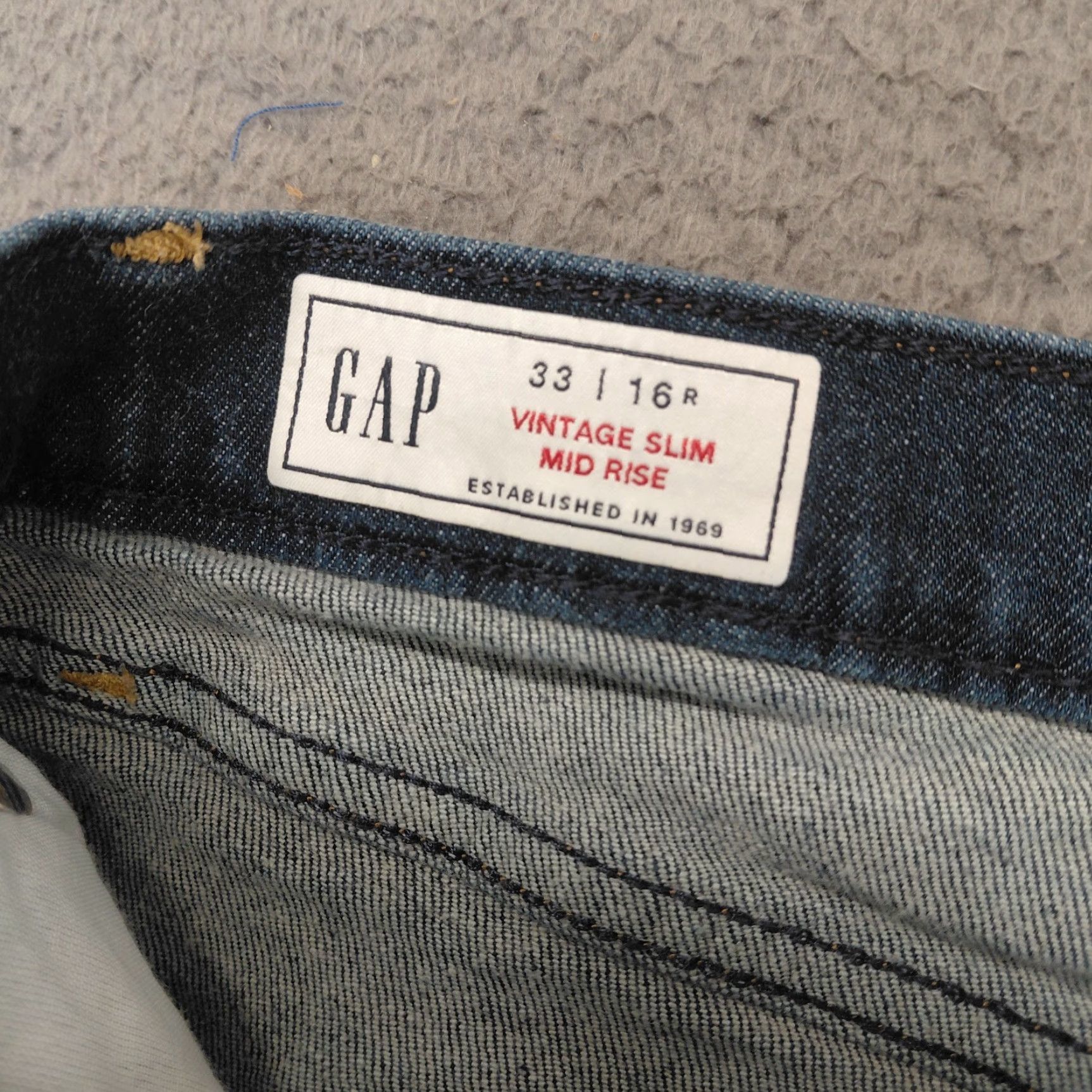 Gap Gap Jeans Women’s 33/16R Blue Denim Stretch Slim Rise Cropped 5-Pocket Denim Jeans Slim Fit Vintage Style 1969 Gap 1969 Womens Size 16R Blue Size 38" / US 16 / IT 52 - 3 Thumbnail