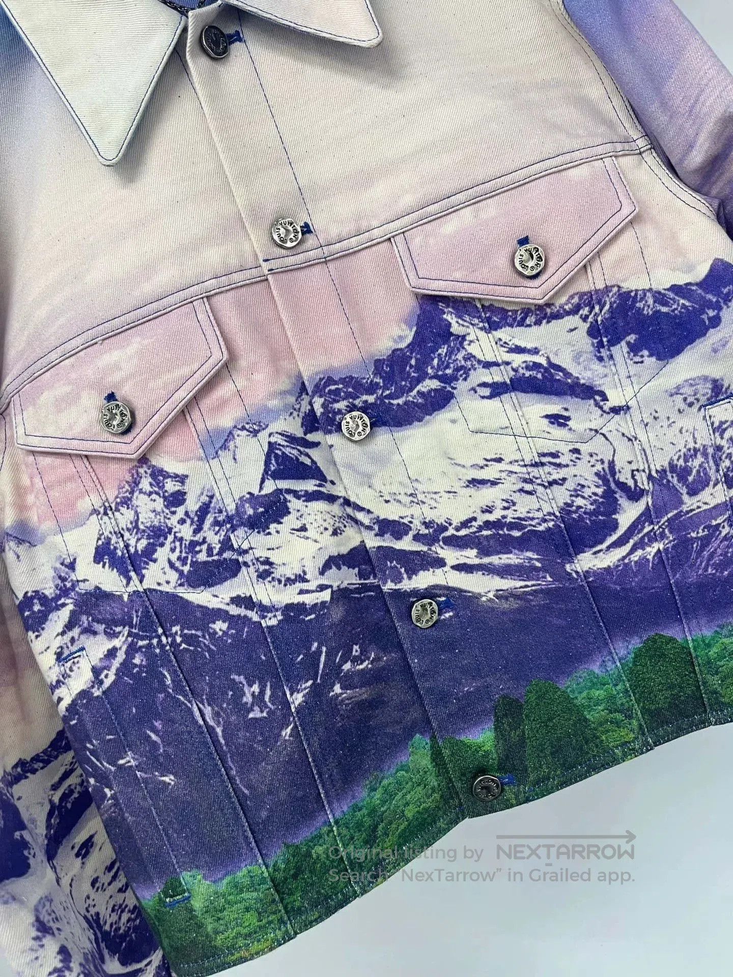 Louis Vuitton LV Snow Mountain Print Denim Jacket. Size US S / EU 44-46 / 1 - 4 Thumbnail