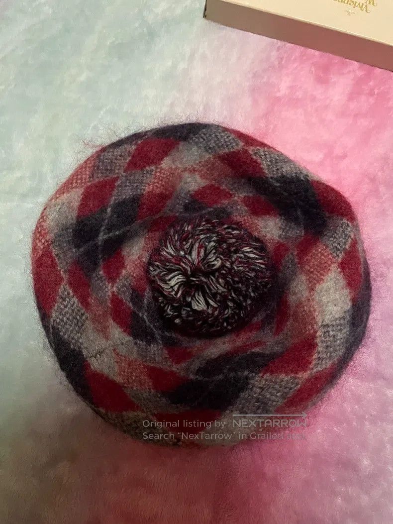 Vivienne Westwood Vivienne Westwood Herringbone beret with metal Saturn embl Size ONE SIZE - 7 Thumbnail