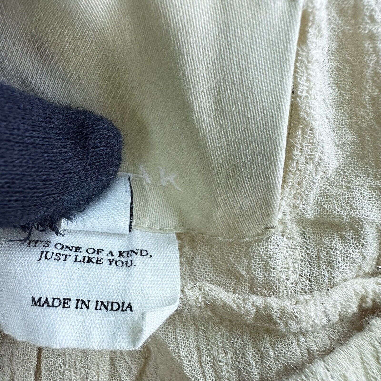 Other Anaak Cream Ivory Beige Cotton Pants, Size 2, w/lurex, 28x27 Size 26" / US 2 / IT 38 - 8 Thumbnail